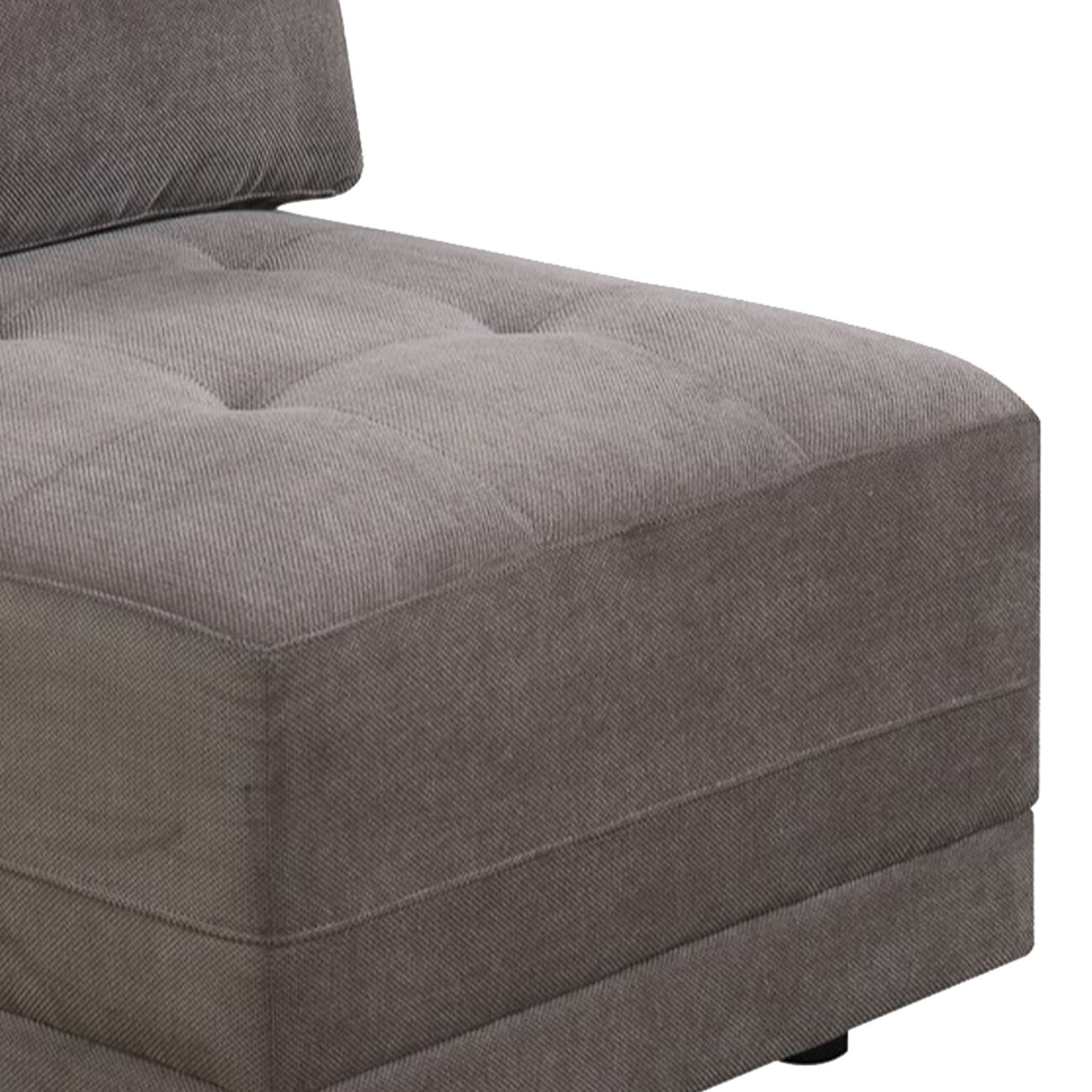Armless Chair With Back Cushion, Gray