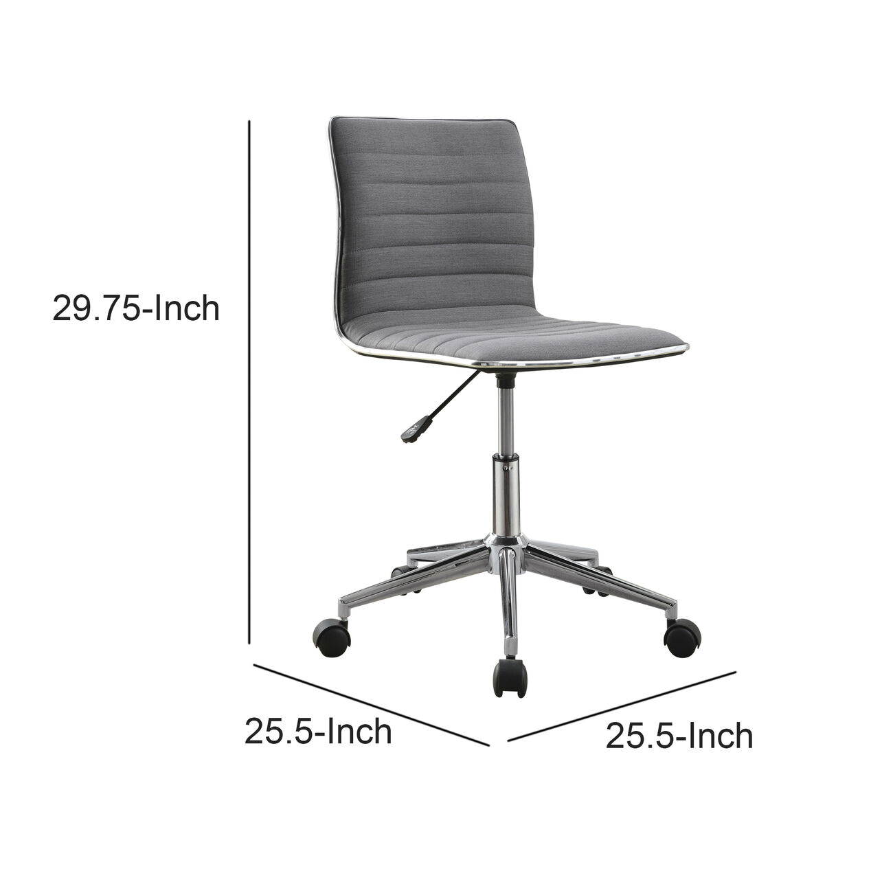 Contemporary Mid-Back Desk Chair, Gray