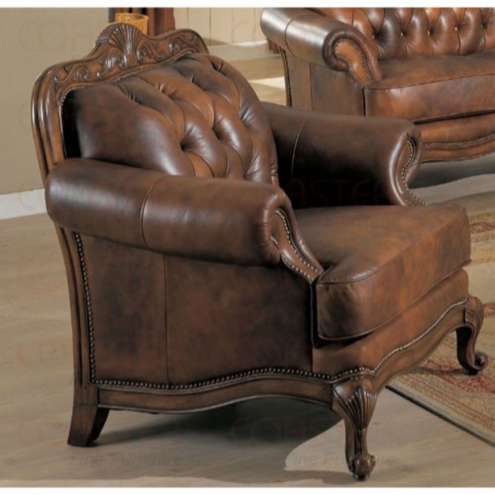 Chair With Tufted Back, Brown