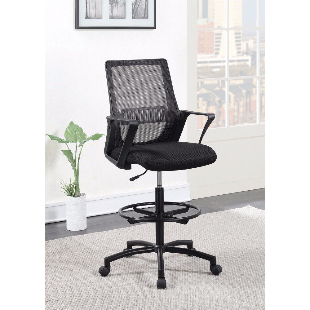 Fine Mesh Office Chair with Foot Rest, Black