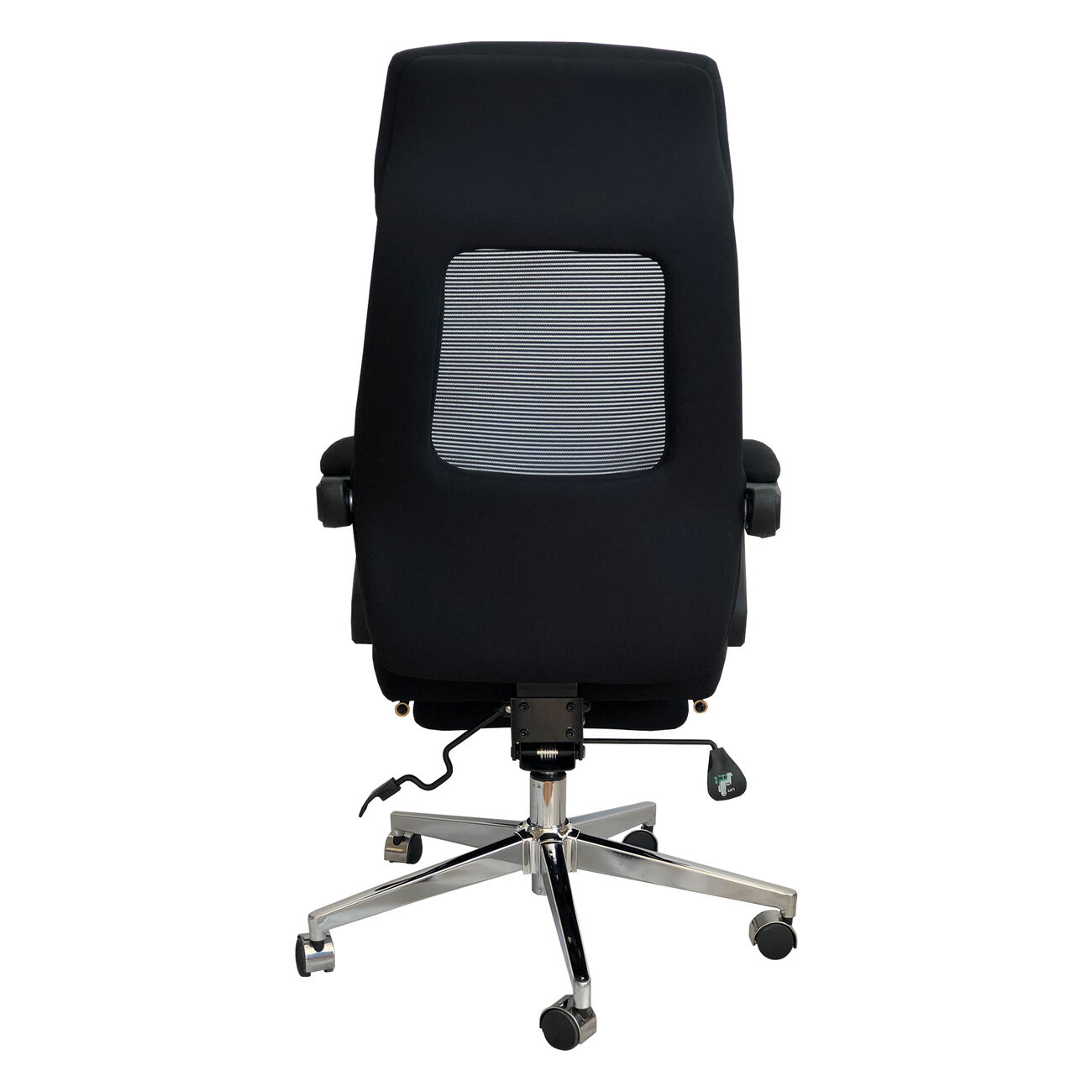 Position Lock Ergonomic Swivel Office Chair with Fabric Seat and Retractable Footrest, Black