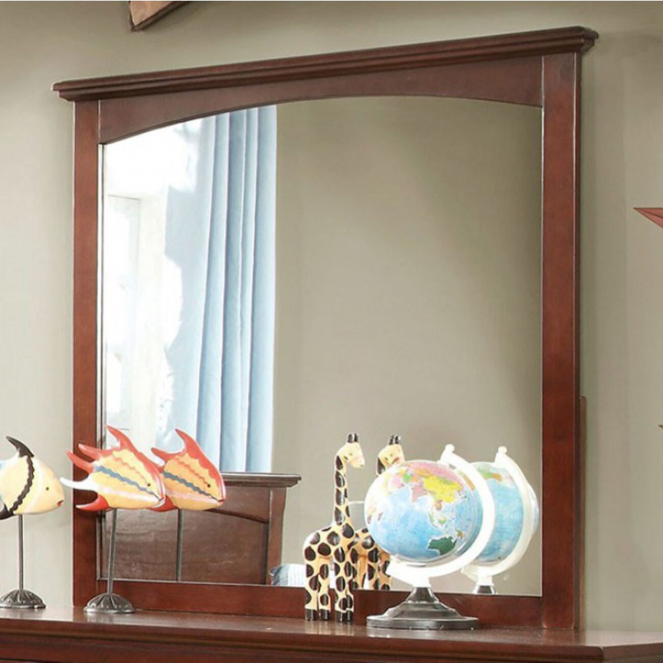 Colin Transitional Mirror, Cherry