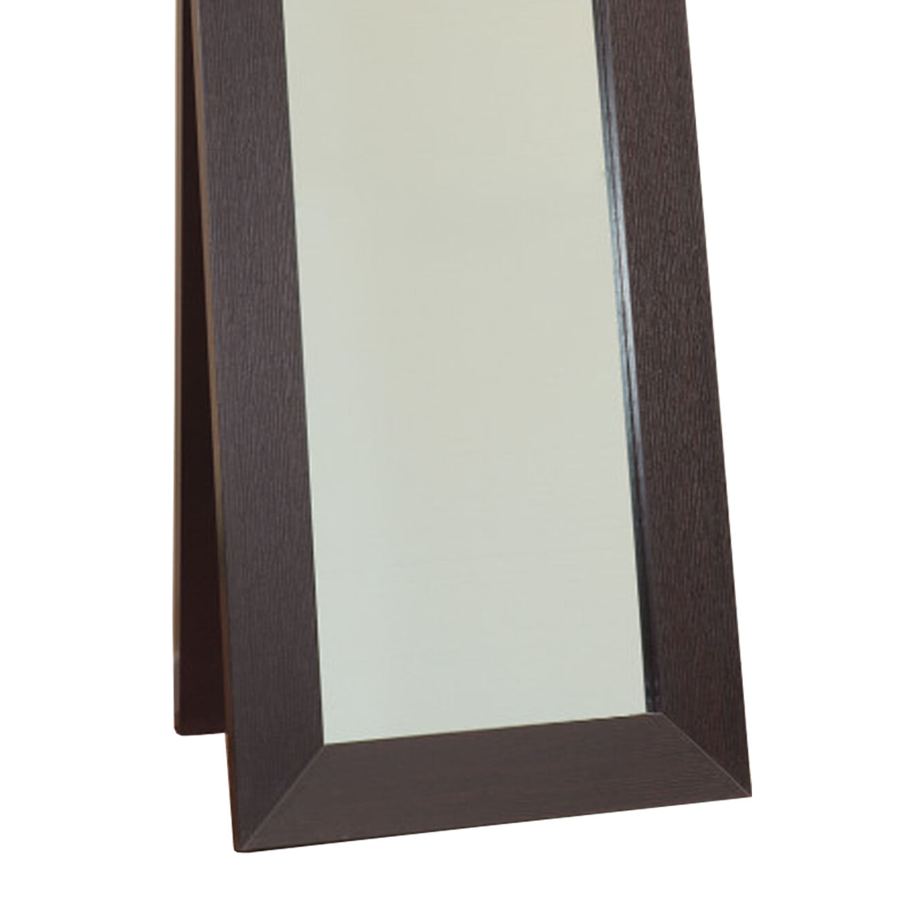 Aesthetic Accent Mirror With Wooden Framing, Dark Brown