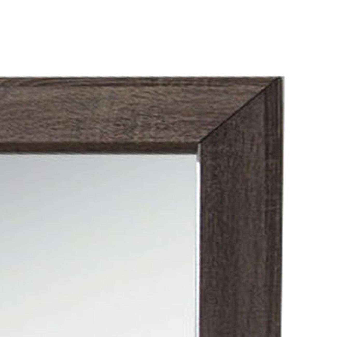 Wooden Clean Lines Framed Mirror with Rectangular Shape,Weathered Gray