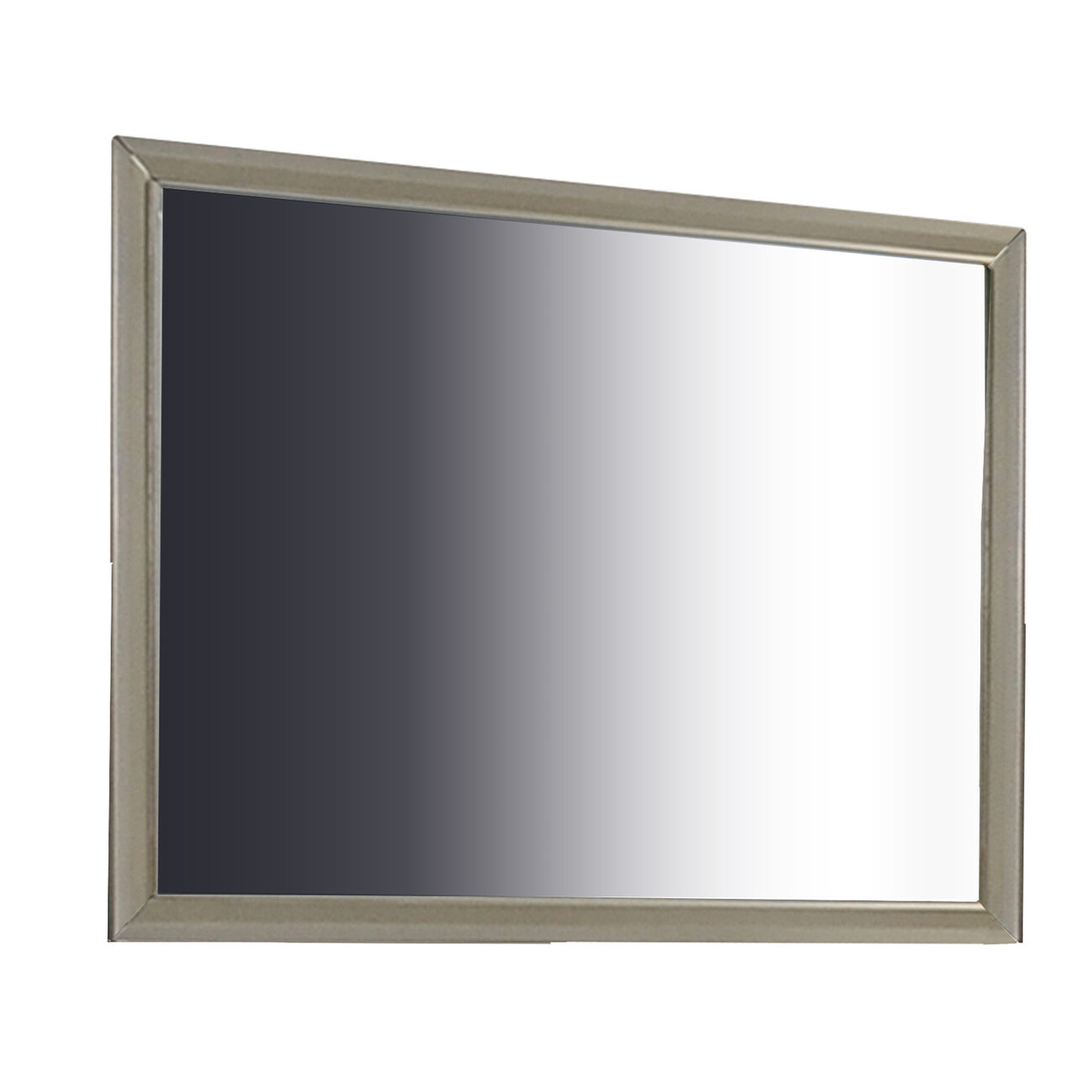 Wooden Clean Lines Framed Mirror with Rectangular Shape, Silver