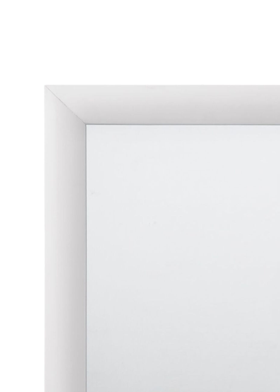 Wooden Framed Mirror with Rectangular Shape, Silver and White