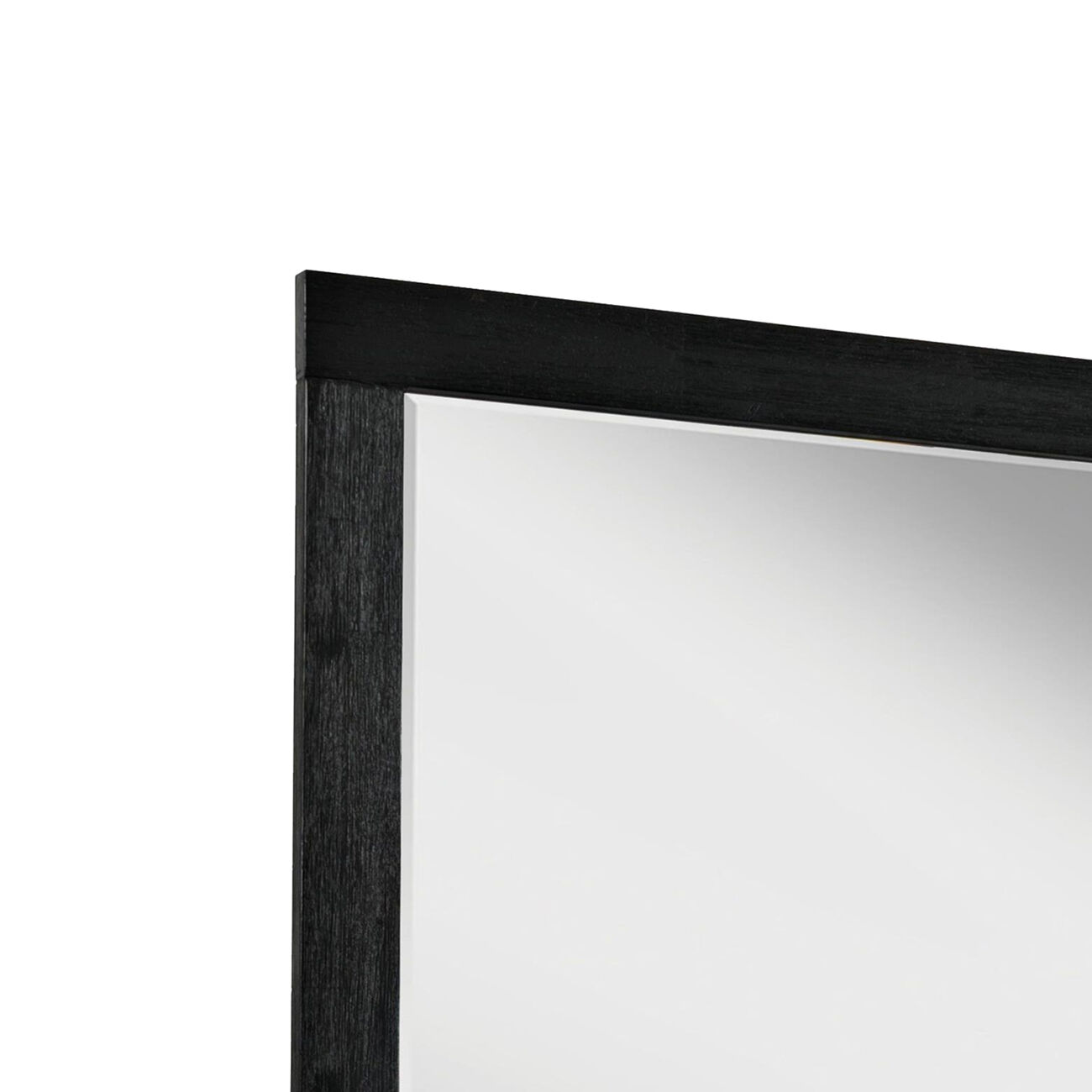 37 X 40 Inch Dressing Mirror with Wooden Frame, Dark Gray and Silver