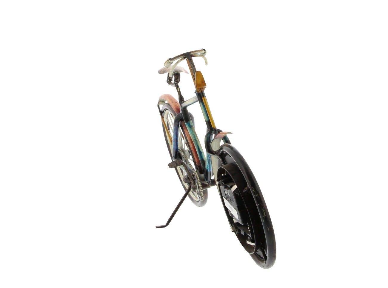 Bicycle Shaped Metal Table Clock with Stand Support, Multicolor
