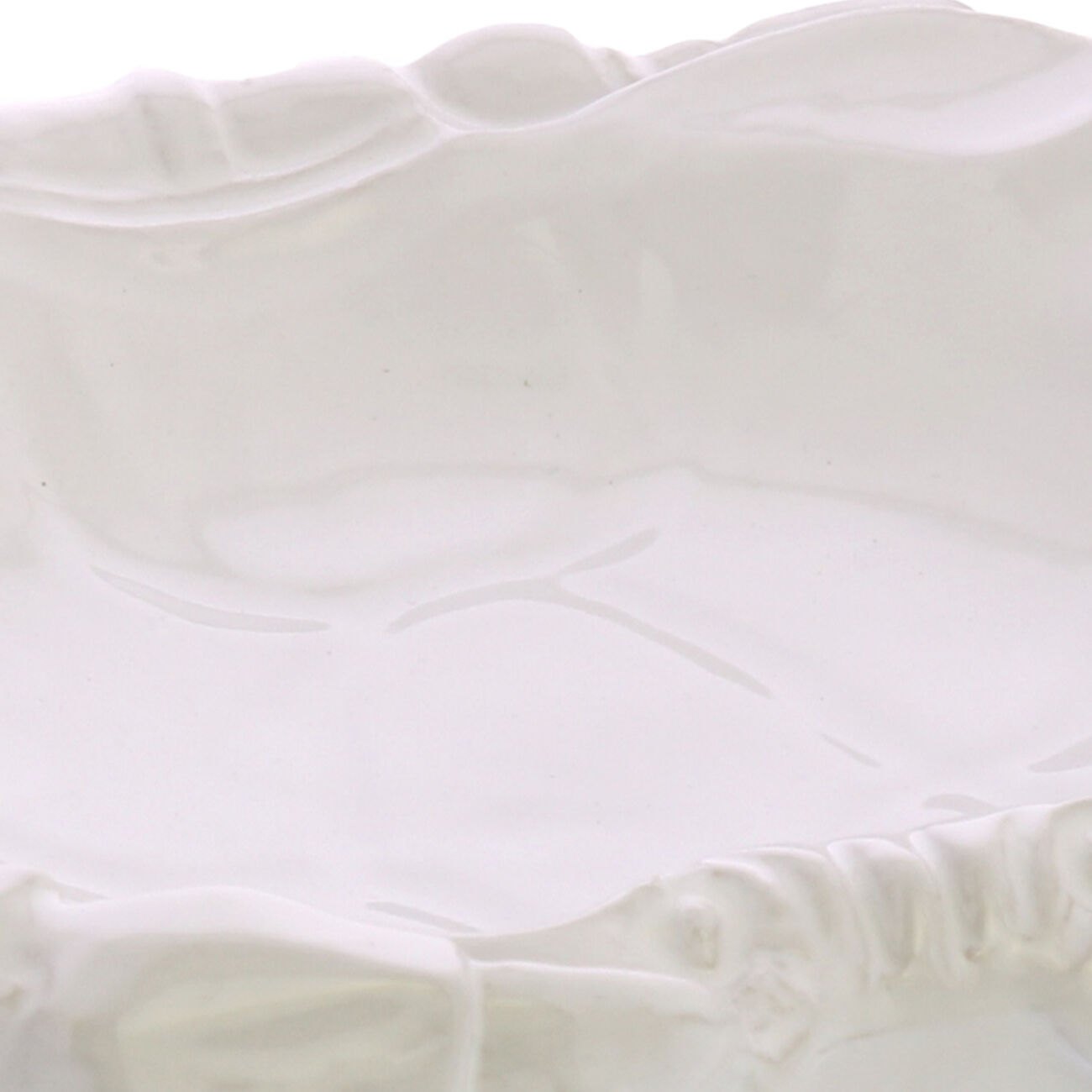 Transitional Styled Ceramic Crab Shaped Large Soap Dish, White