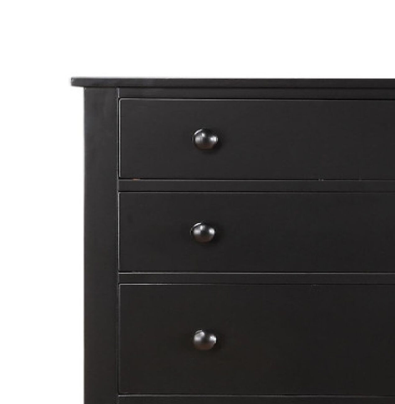 Pine Wood With Varied Size 5 Drawer Chest, Black