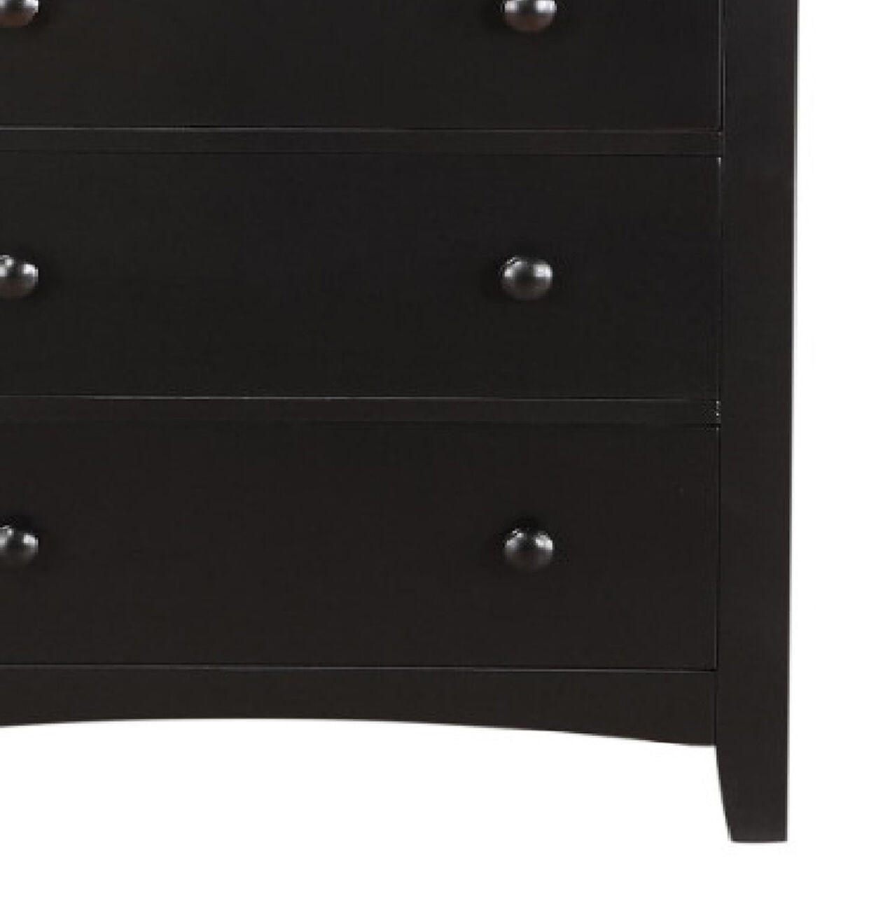 Pine Wood With Varied Size 5 Drawer Chest, Black