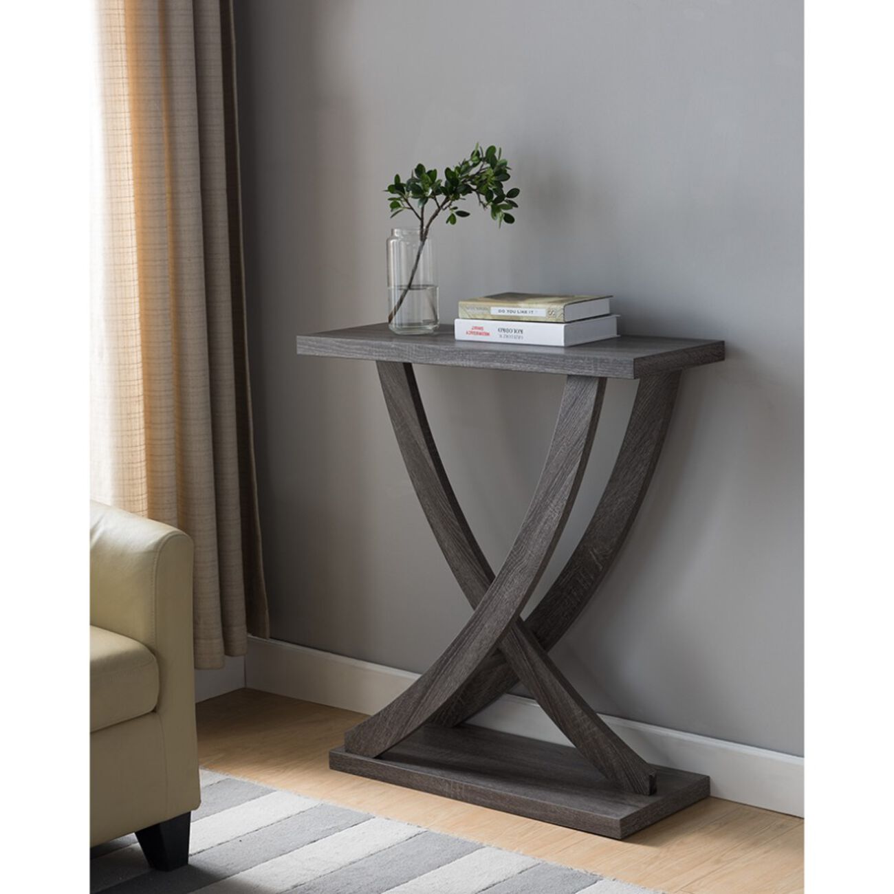 Wooden Console Table,  Distressed Gray