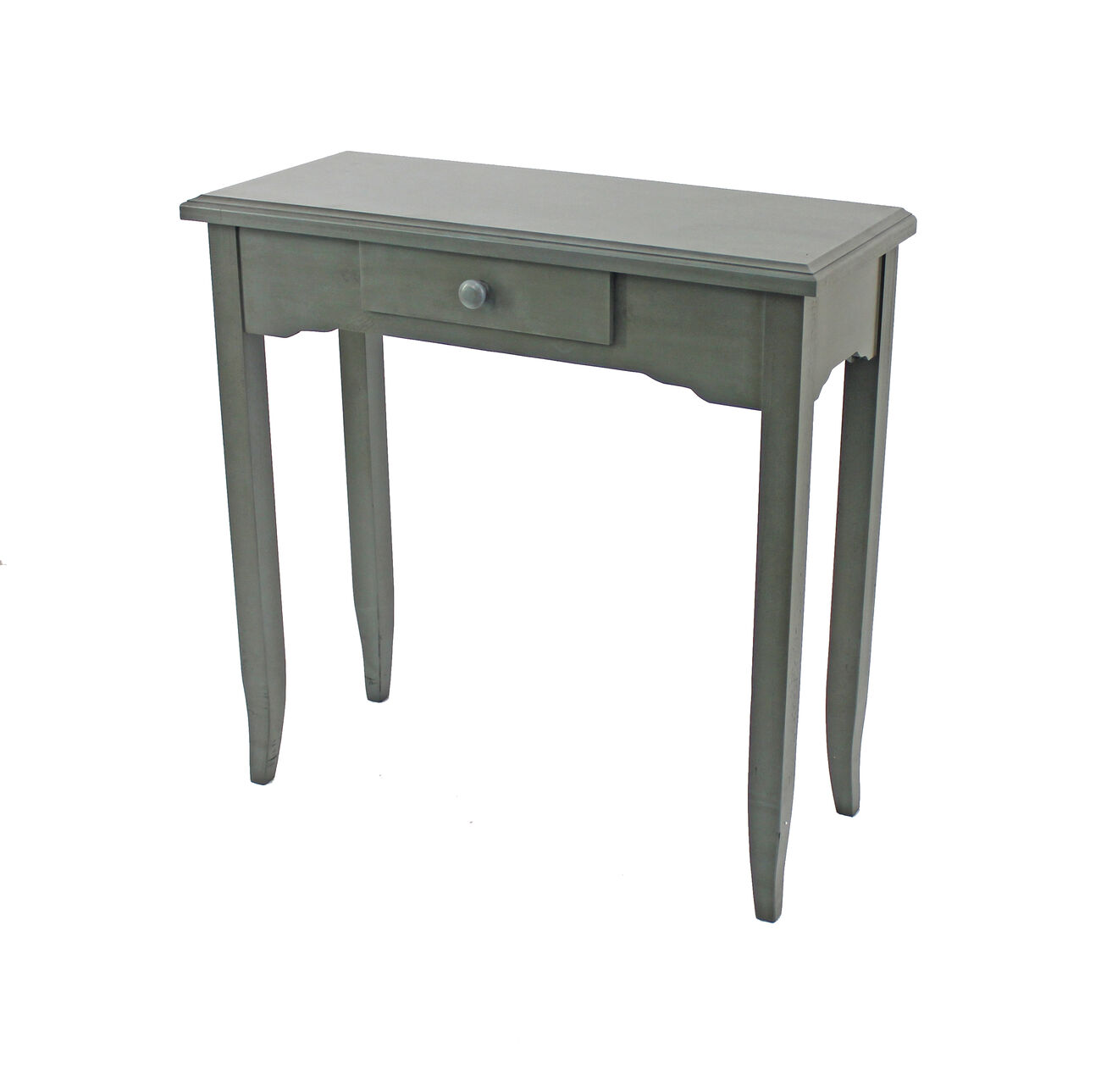Wooden Console Table with 1 Drawer and Flared Leg Support, Gray