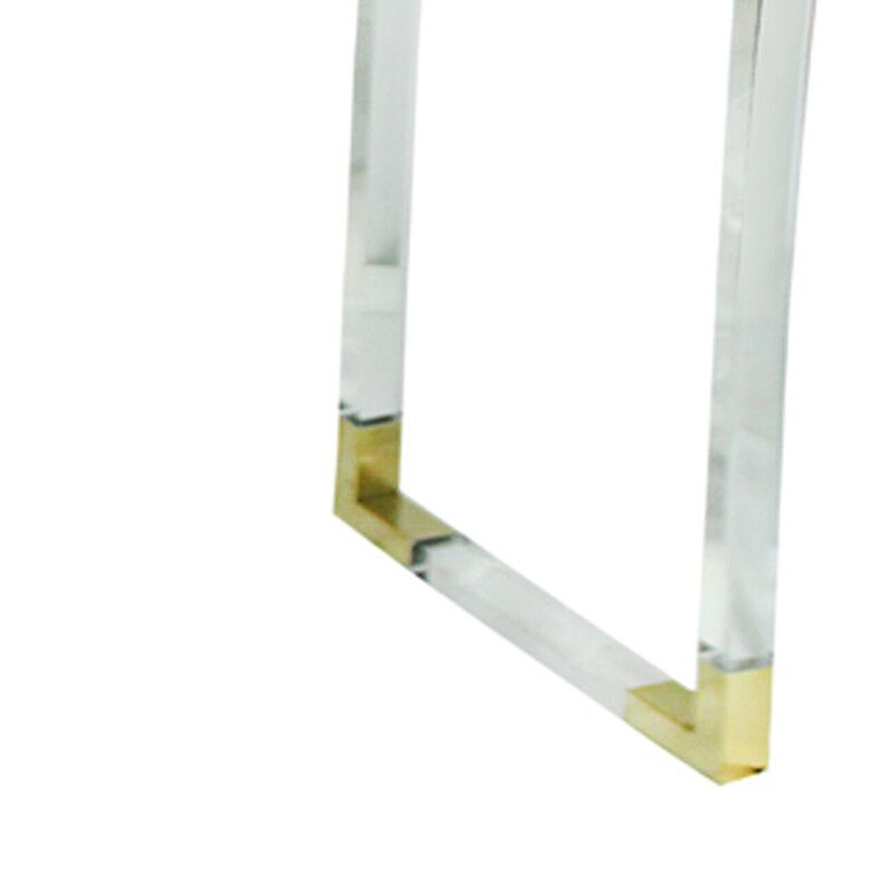 2 Drawer Wooden Console Table with Acrylic Legs, White and Gold
