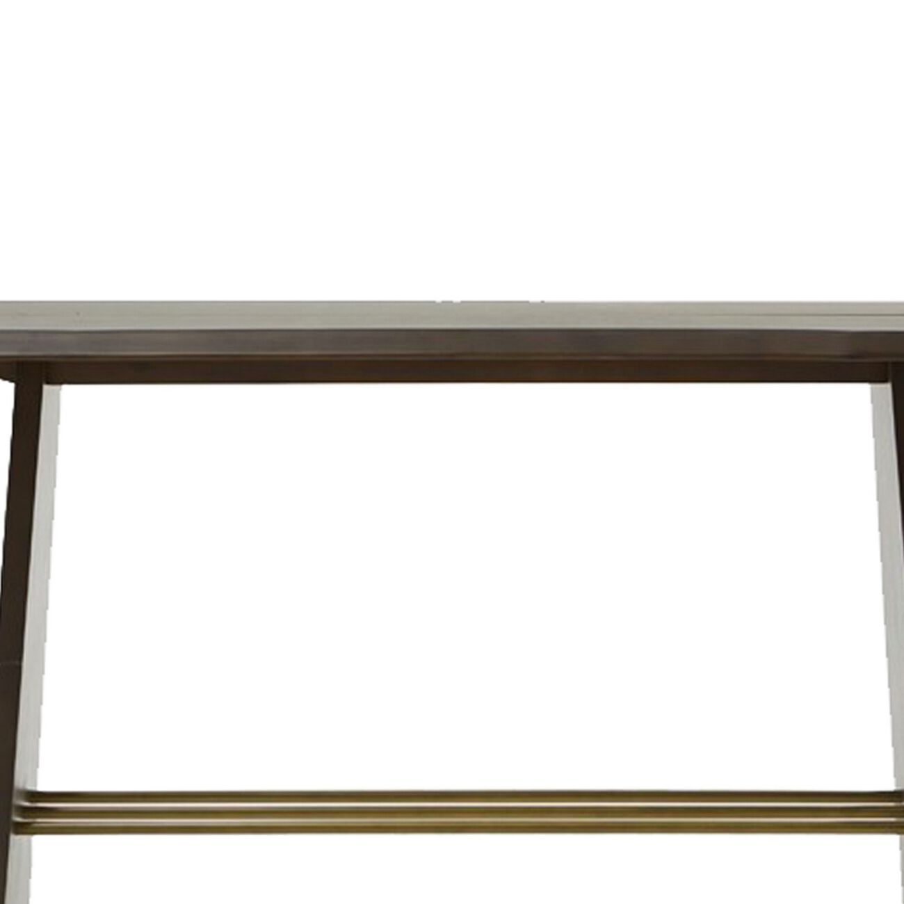 Rectangular Wooden Console Table with Slated Bar Inlay, Brown