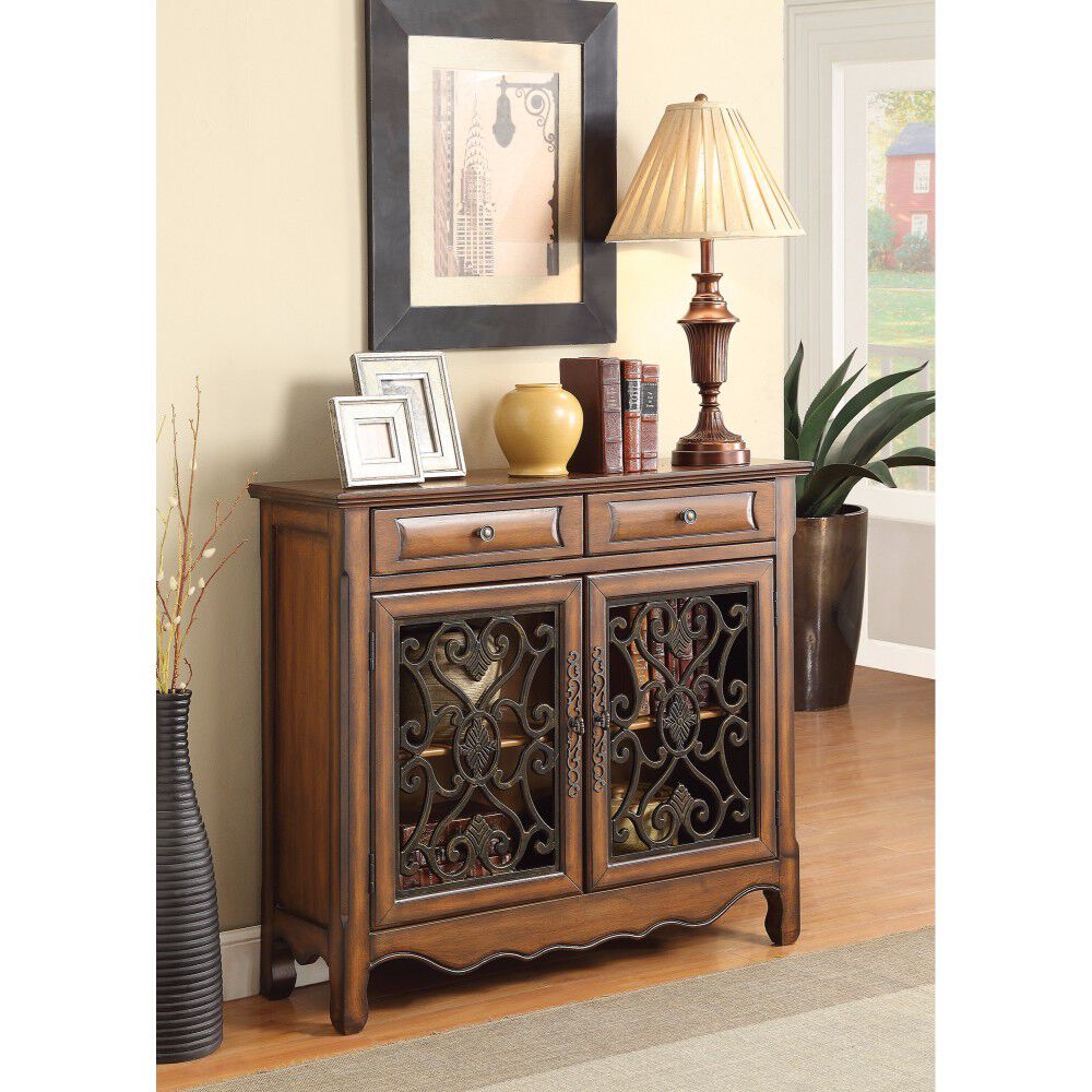 Old-Style Wooden  Accent Cabinet With Storage Drawers, Brown