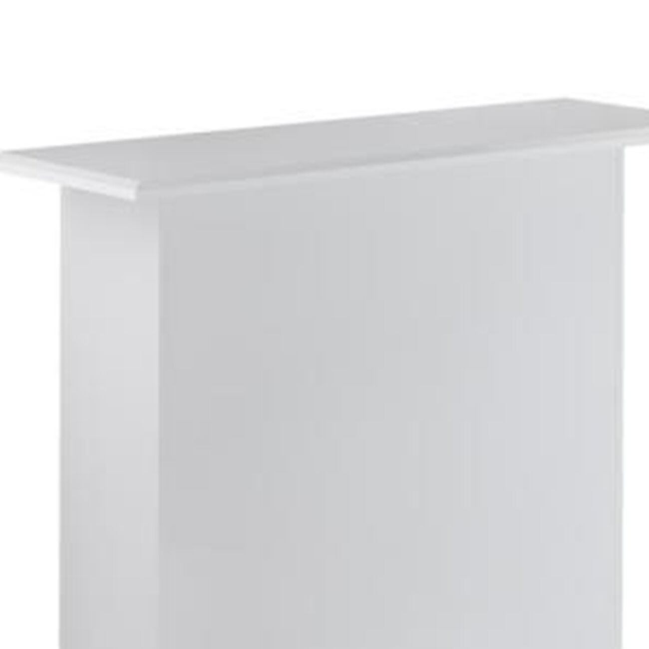 Rectangular Wooden Bar Table with Storage, White and Chrome