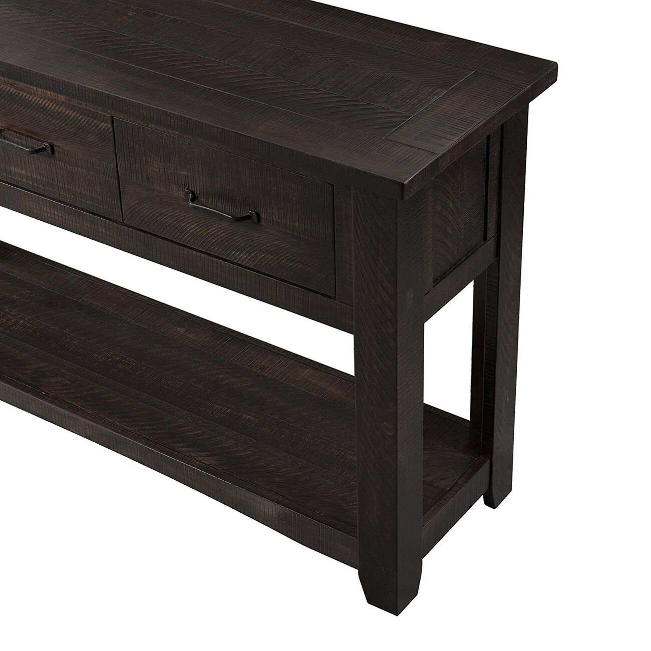 Wooden Console Table With Three Drawers, Espresso Brown