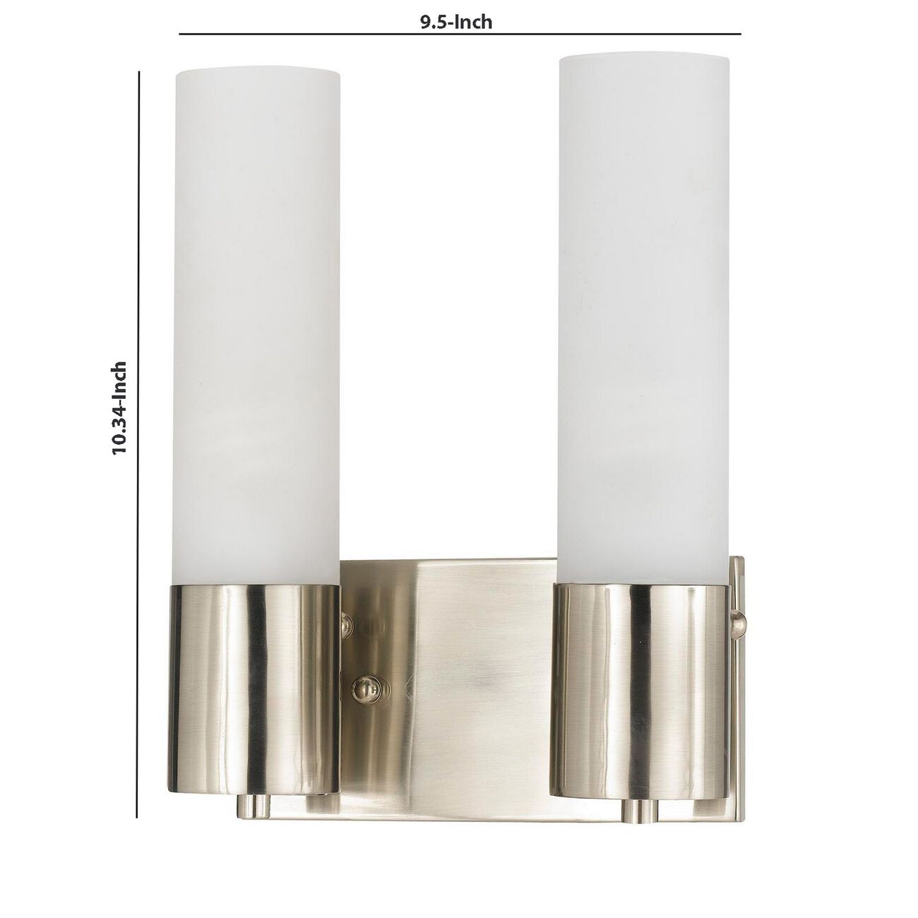 Cylindrical Dual Lighting Wall Lamp with Switch, Set of 2, Silver and White