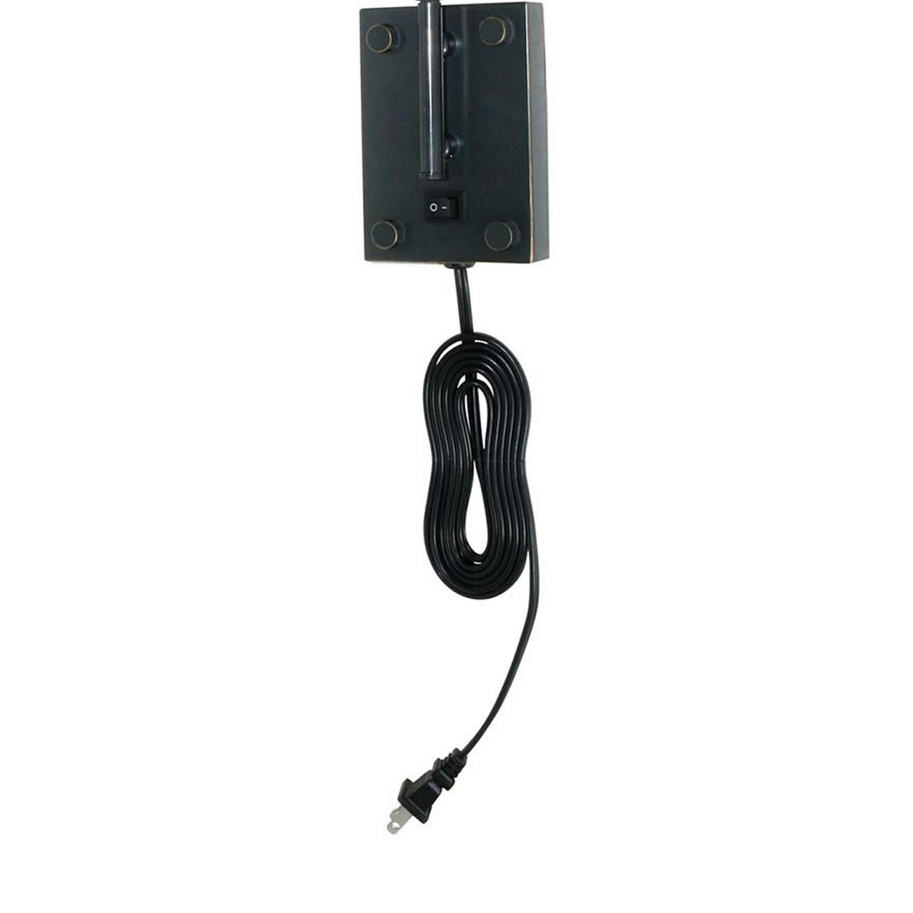 Metal Round Wall Reading Lamp with Plug In Switch, Black