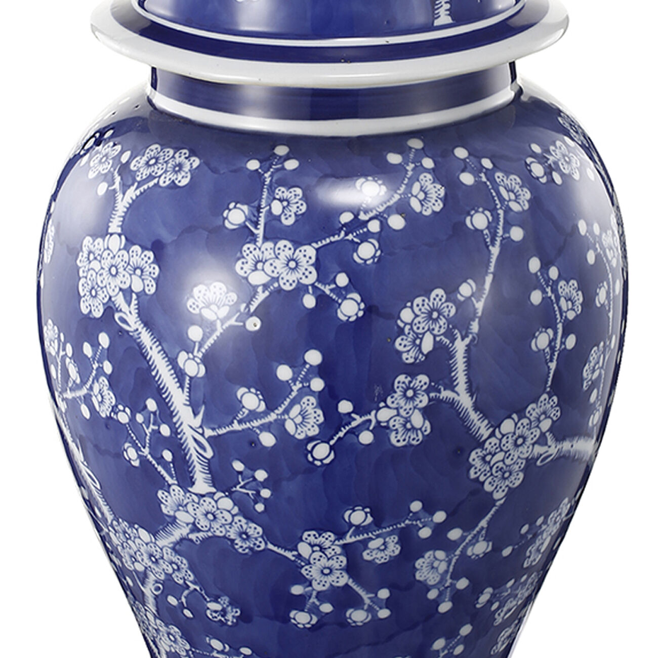 Well- Designed Flowers Ginger Jar In Blue and White