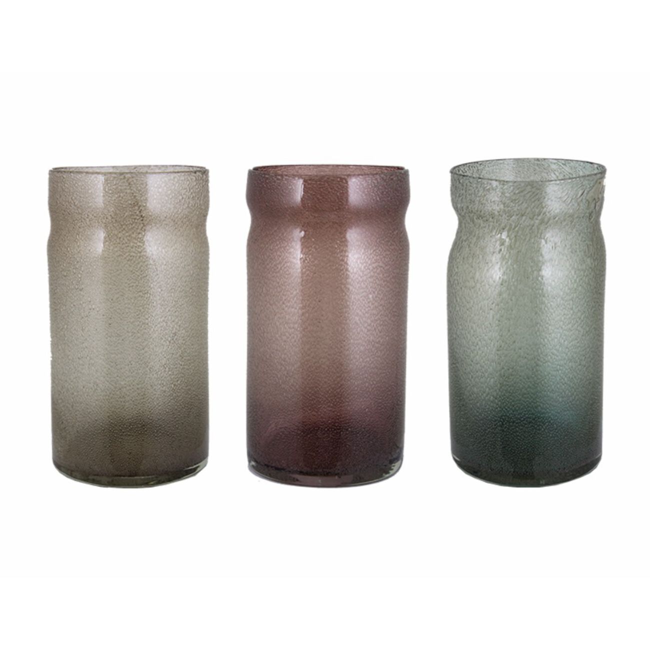 Glass Vase ,Multicolor, Assortment Of 3