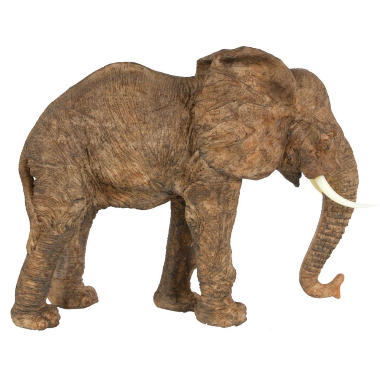 Polyresin Walking Elephant Accent, Brown