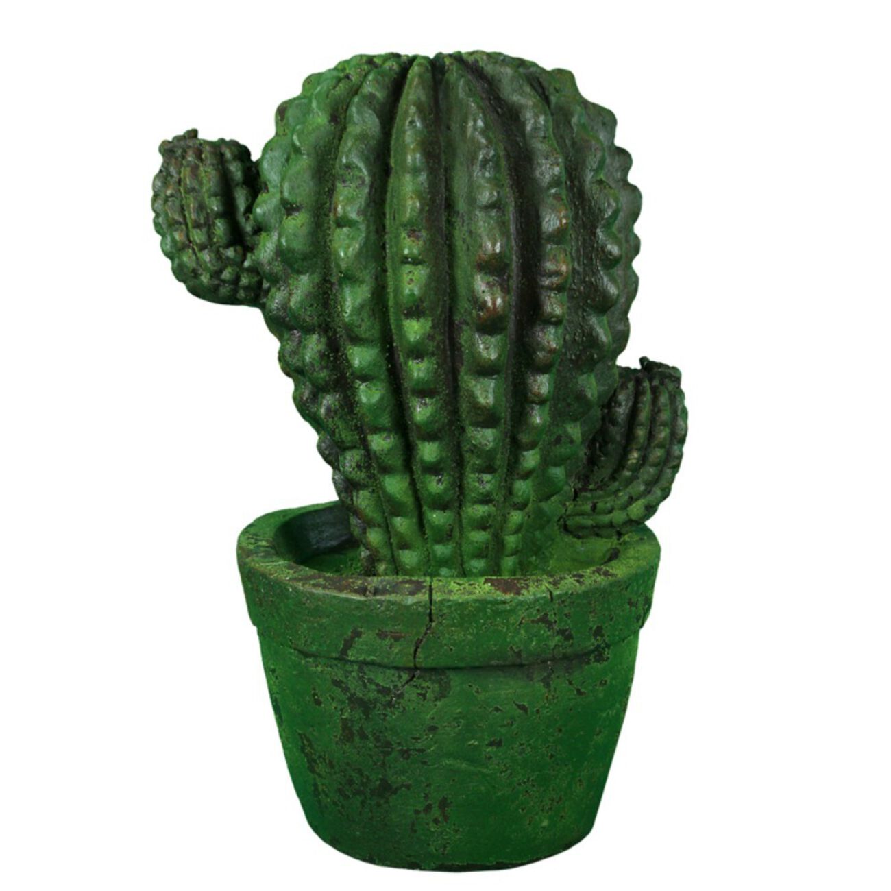 Potted Evergreen Distressed Saguaro MGO CactusDecoration, Green