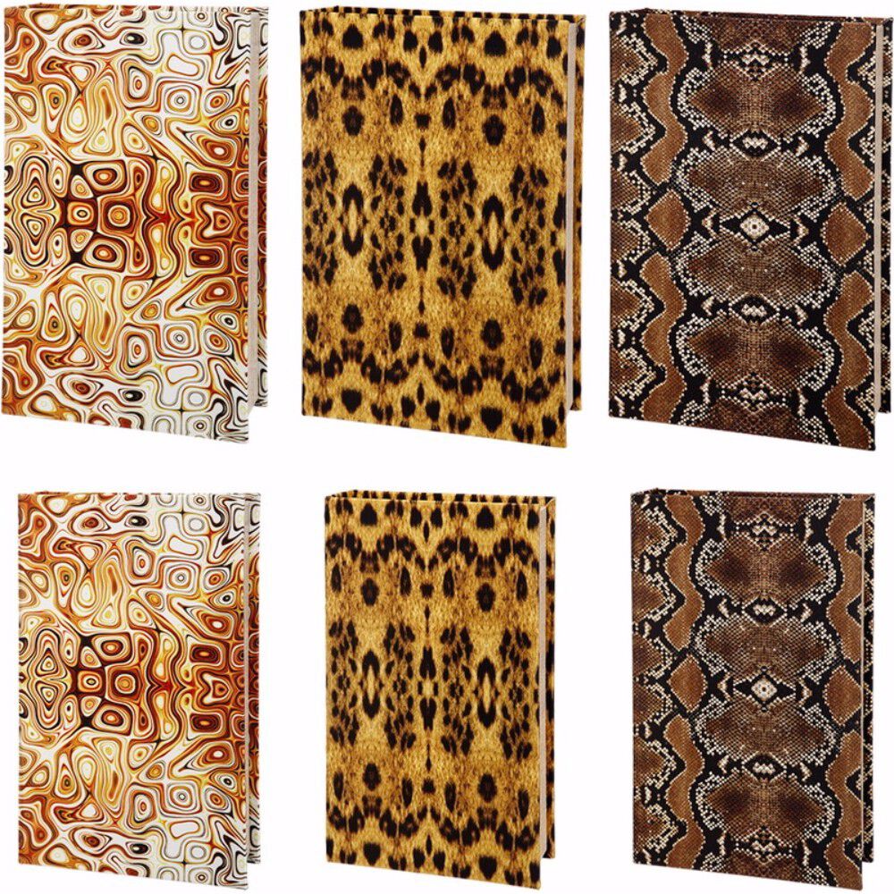 Animal Print Book Boxes-set of 6, Multicolor