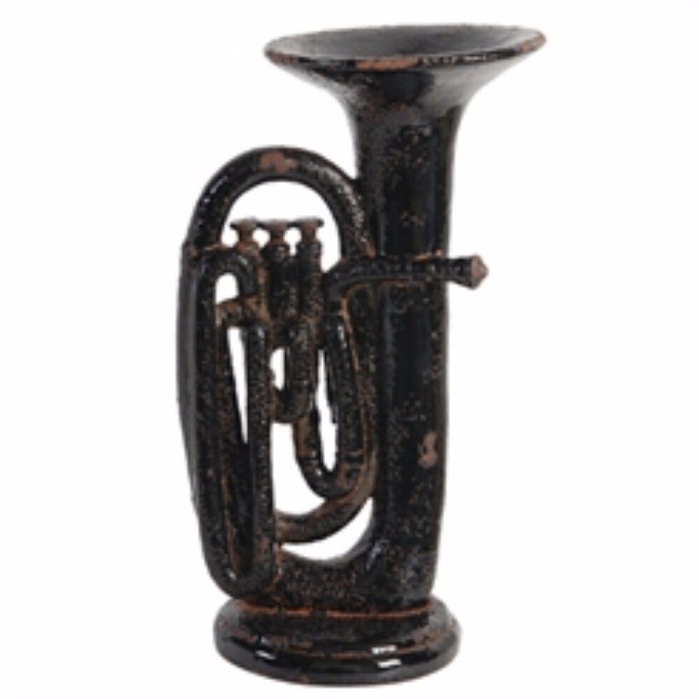 Old-Style Ceramic TromboneDecor, Black