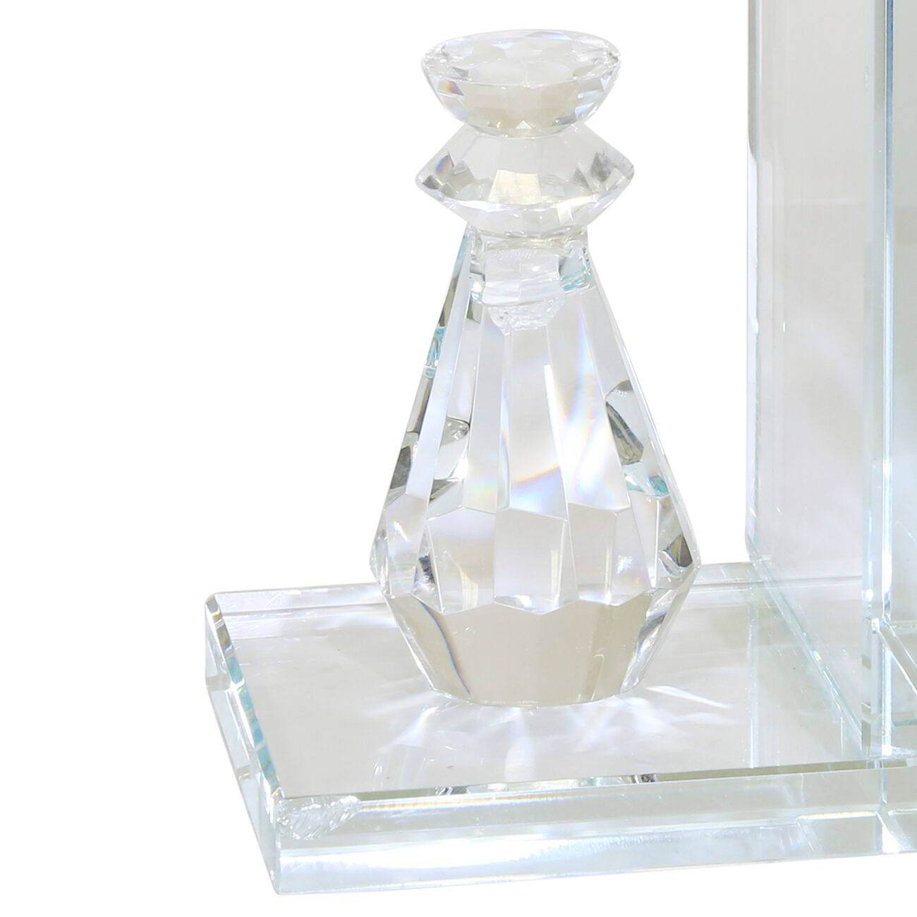 Glass Made Chess Piece Bookend, Pair of 2, Clear
