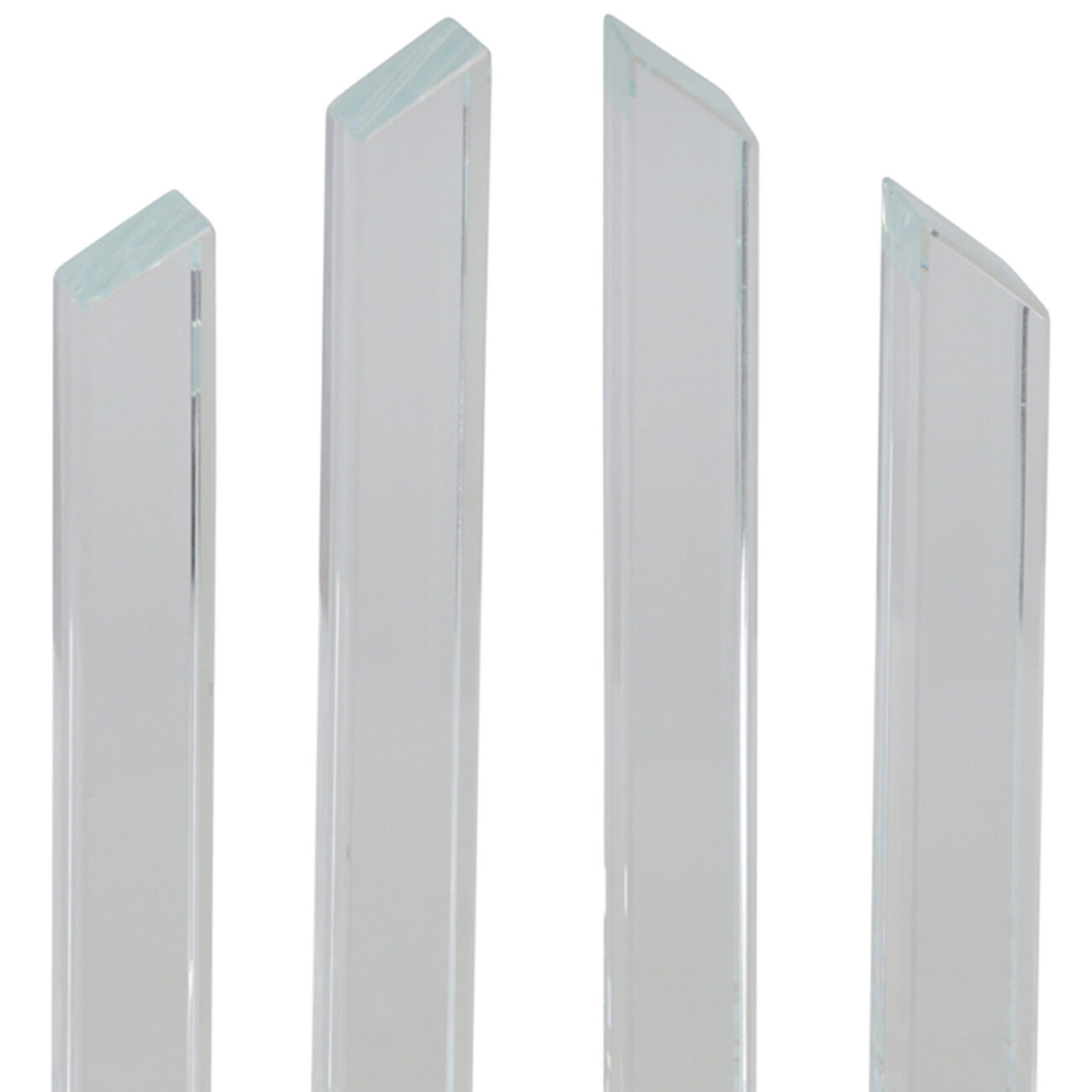 Glass Made Pillar Statuette Bookend, Pair of 2, Clear
