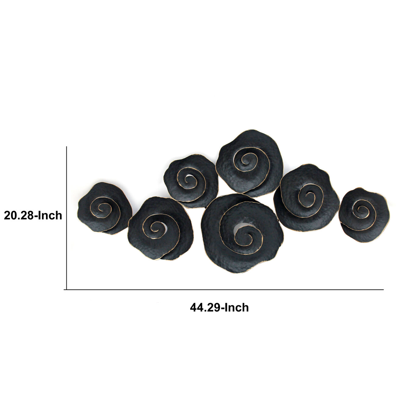 Decorative Metal Rose Wall Decor with Intricate Details,Gold and Black