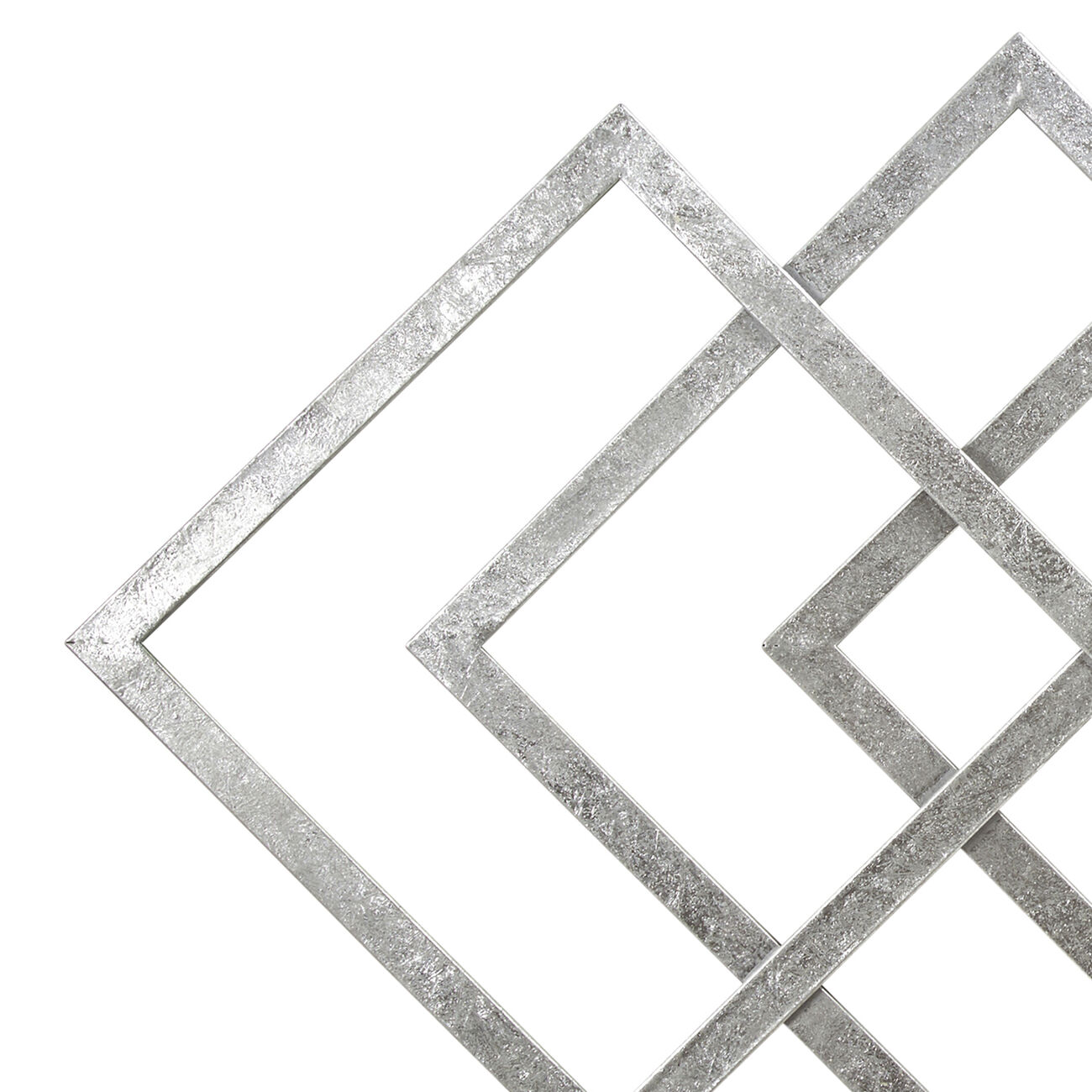 Contemporary Metal Wall Decor with Geometric Shape, Silver