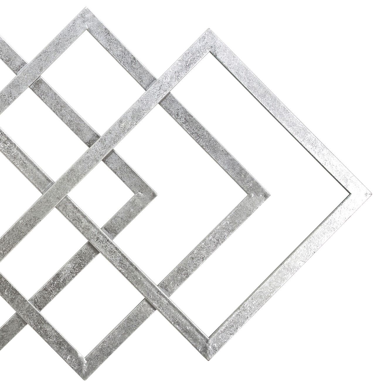 Contemporary Metal Wall Decor with Geometric Shape, Silver
