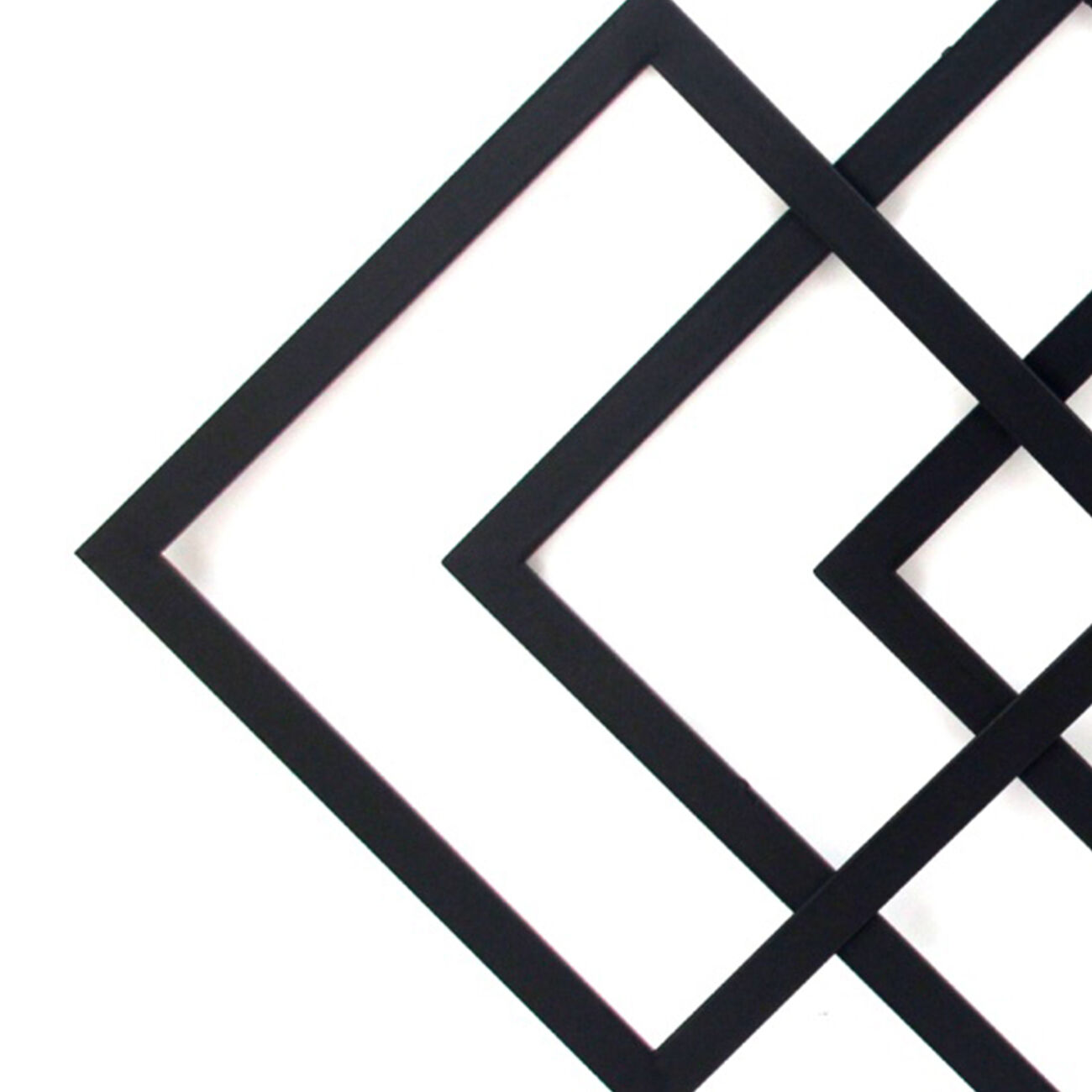 Contemporary Metal Wall Decor with Geometric Shape, Black