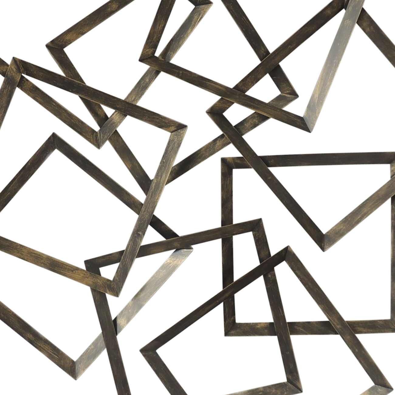 Interconnected Squares Metal Frame Wall Decor, Bronze
