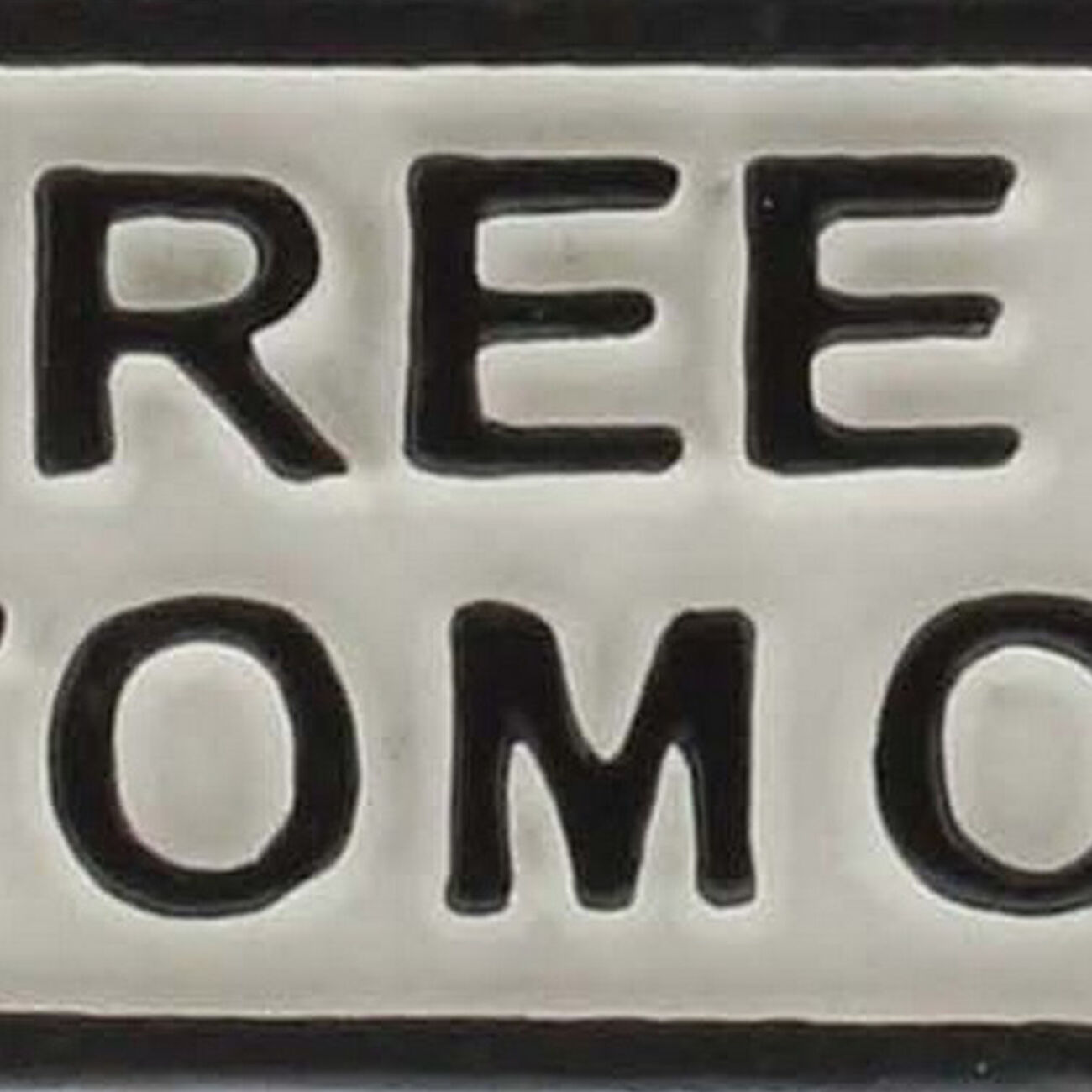 FREE BEER TOMORROW Metal Frame Wall Sign, White and Black