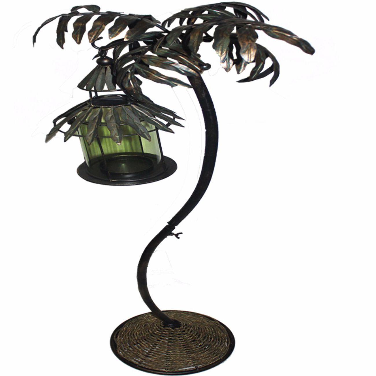 Metal Hanging Lantern Tree Design Holder, Copper
