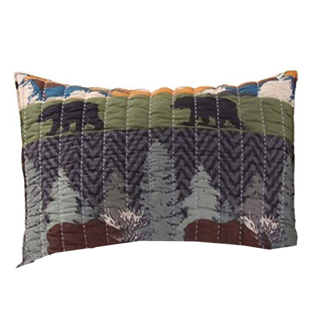 3 Piece King Size Quilt Set with Nature Inspired Print, Multicolor