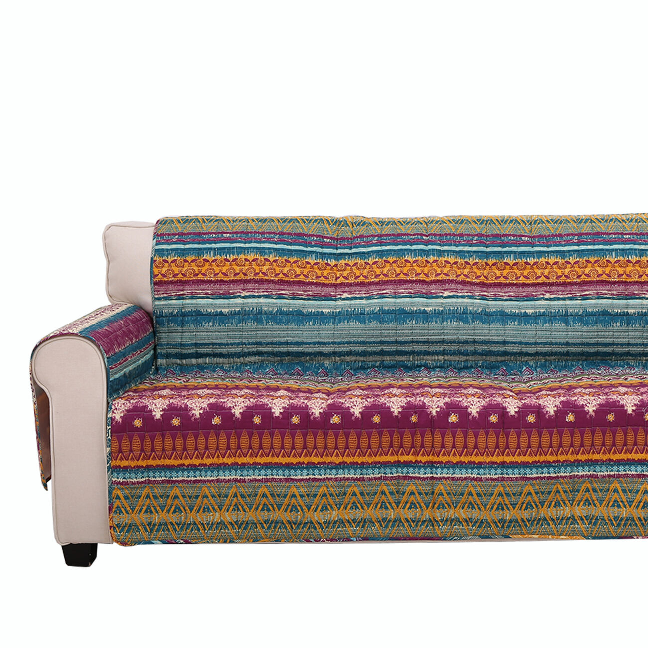 Polyester Loveseat Protector with Tribal Print, Multicolor