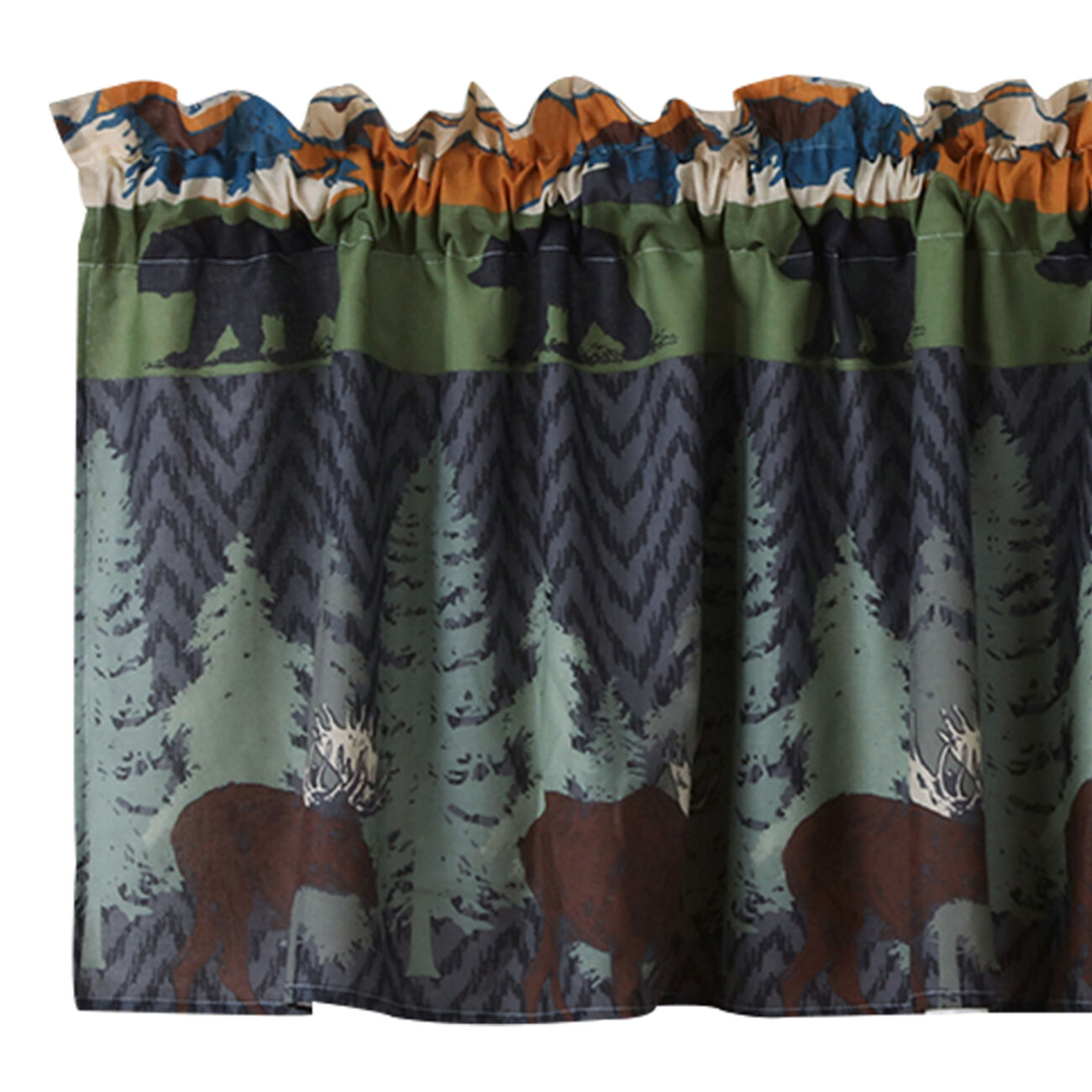Polyester Valance with Nature Inspired Print, Multicolor