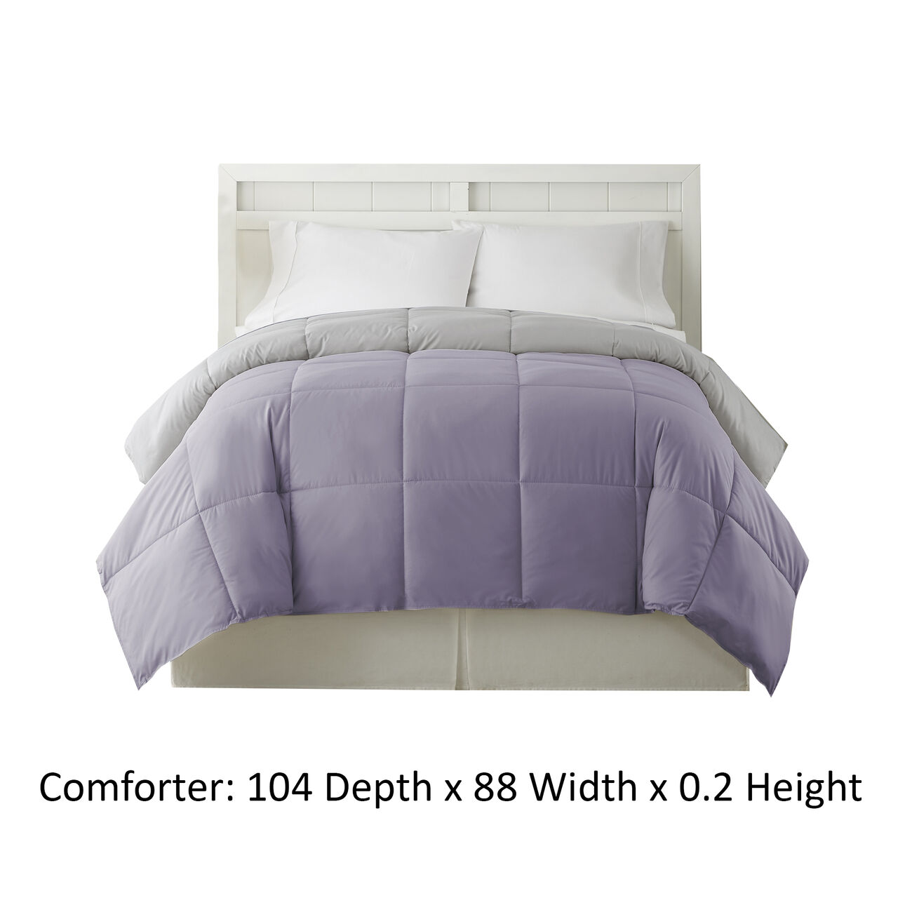 Genoa King Size Box Quilted Reversible Comforter The Urban Port, Purple and Gray