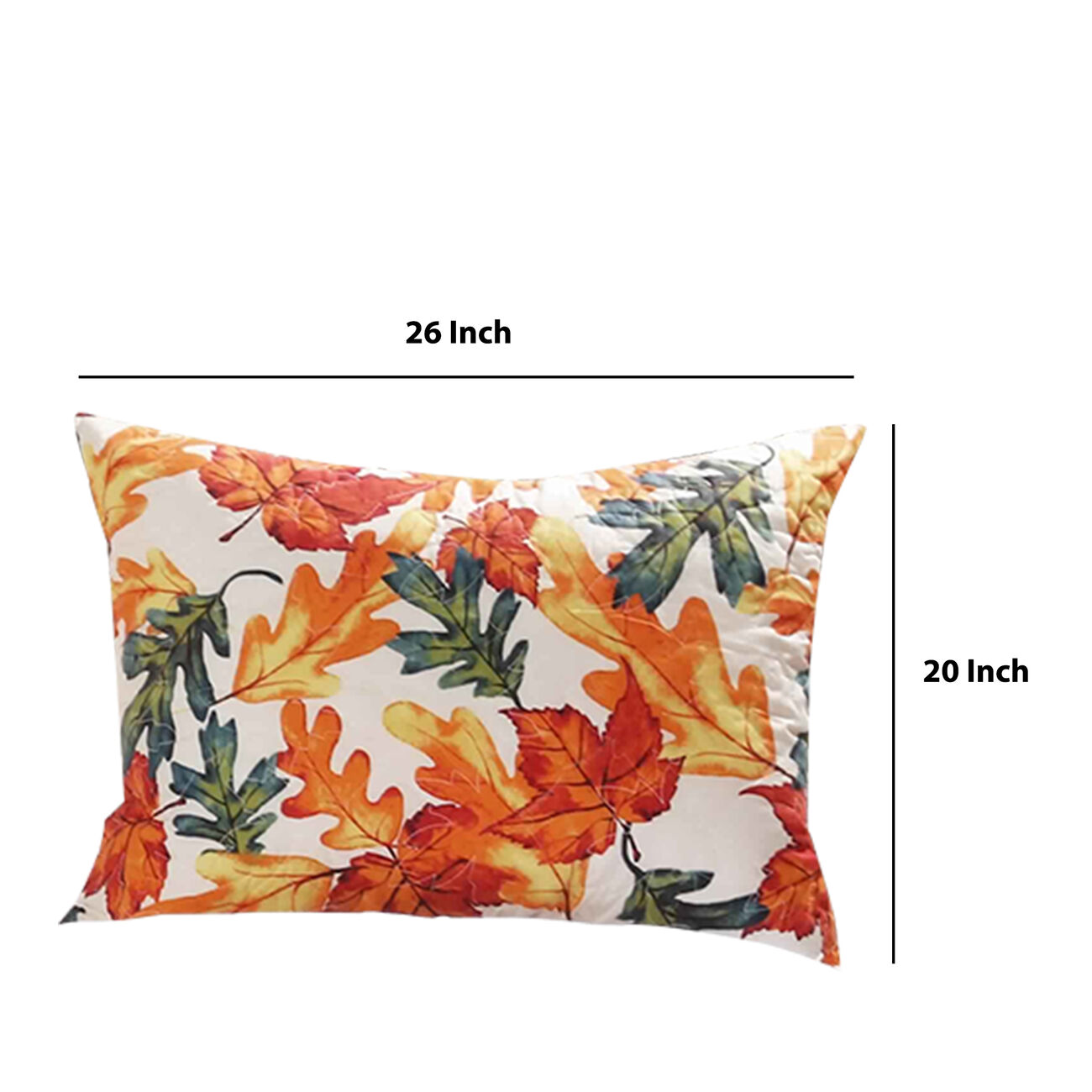 20 X 26 Autumn Floral Print Pillow Sham with Polyester Filling, Multicolor
