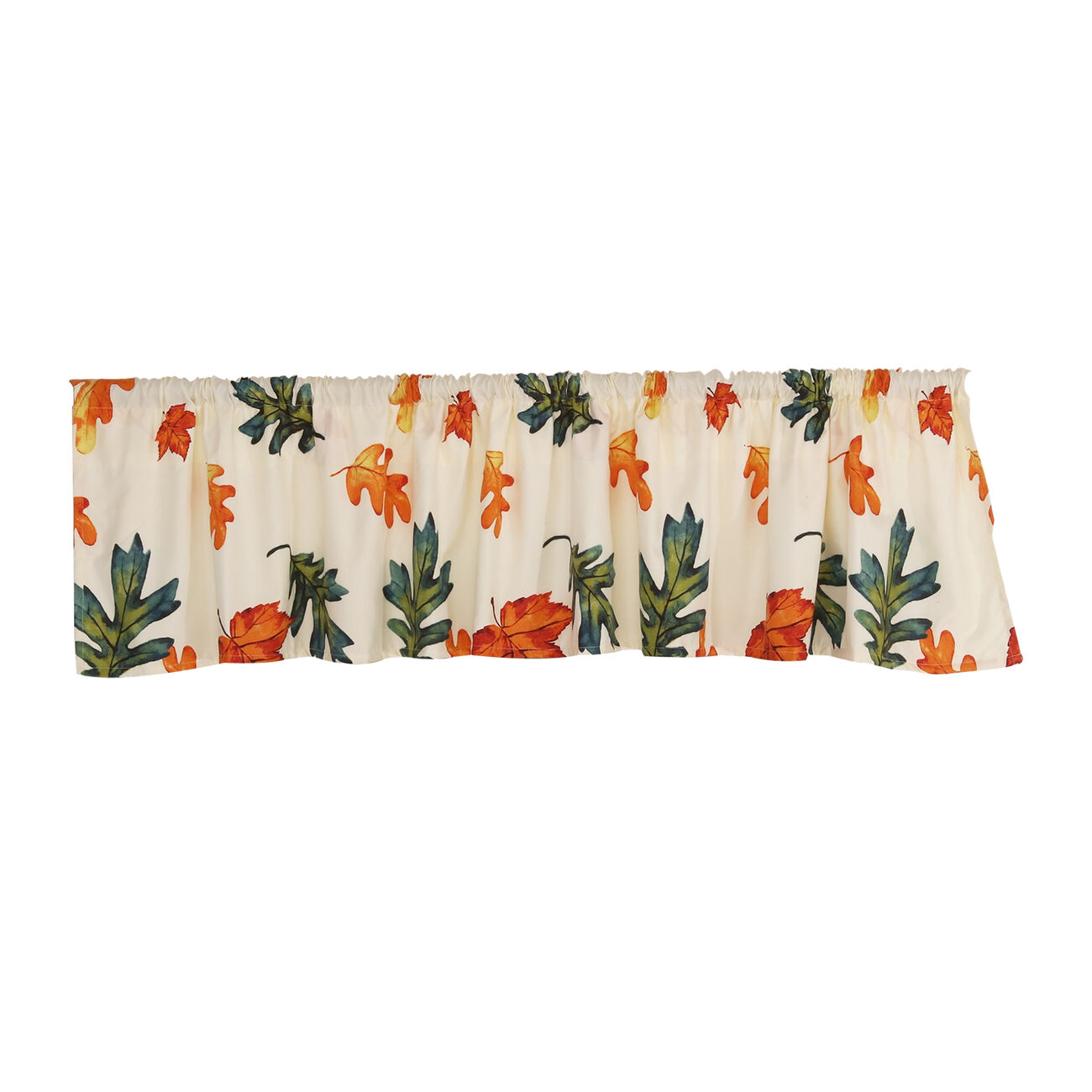 Lined Polyester Valance with Floral Prints and 2 Inch Header, Multicolor
