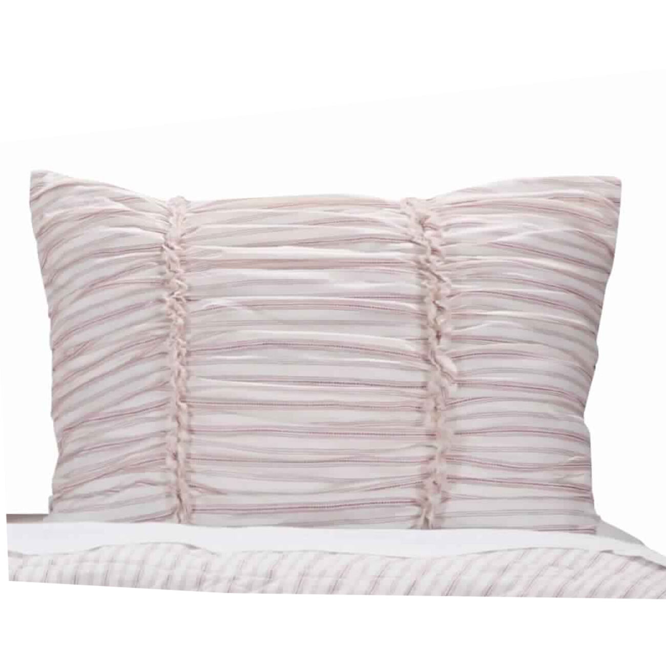 20 X 26 Polyester Filled Pillow Sham with Horizontal Ruffles, Offwhite
