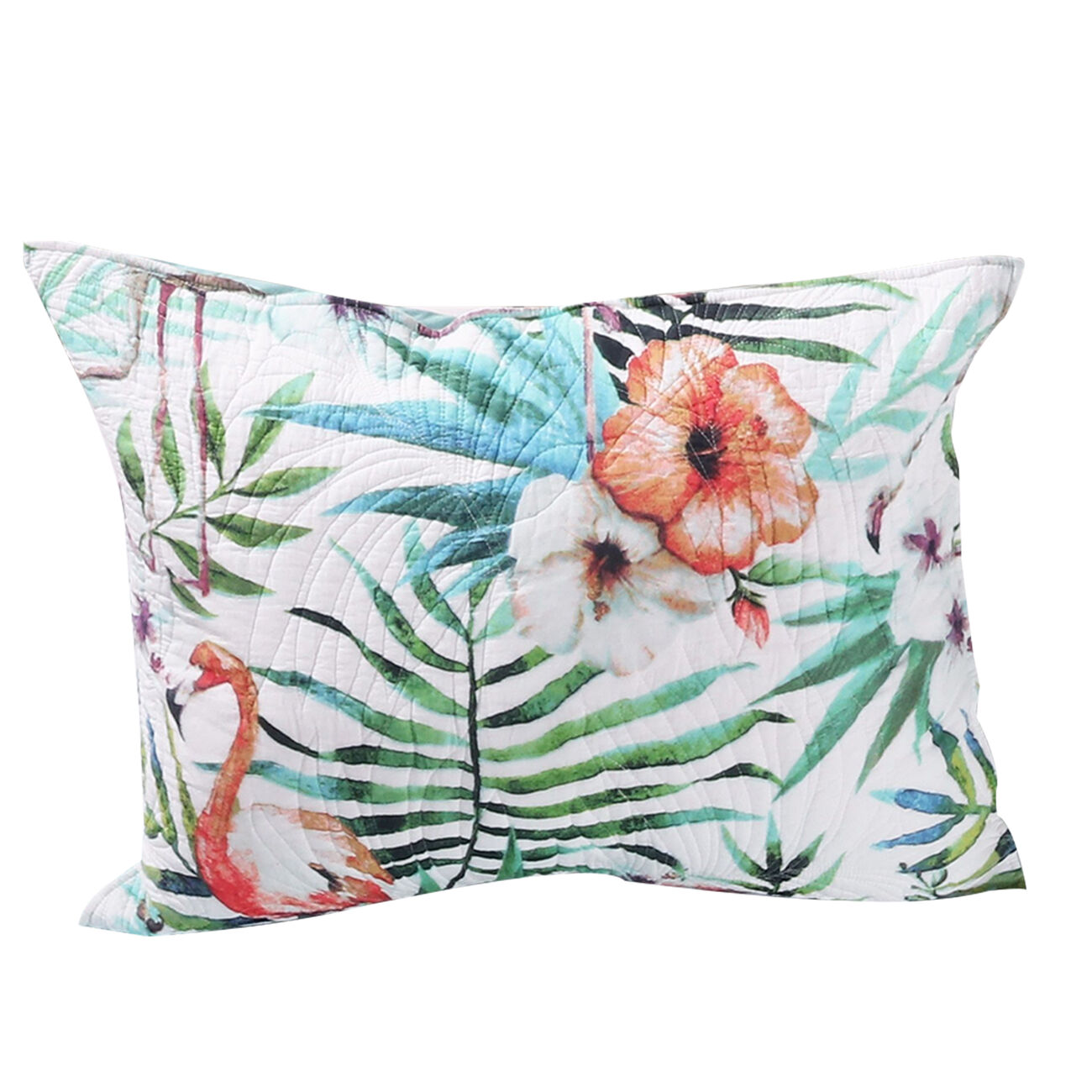 20 X 36 Floral Print Pillow Sham with Cotton and Polyester Fill, Multicolor
