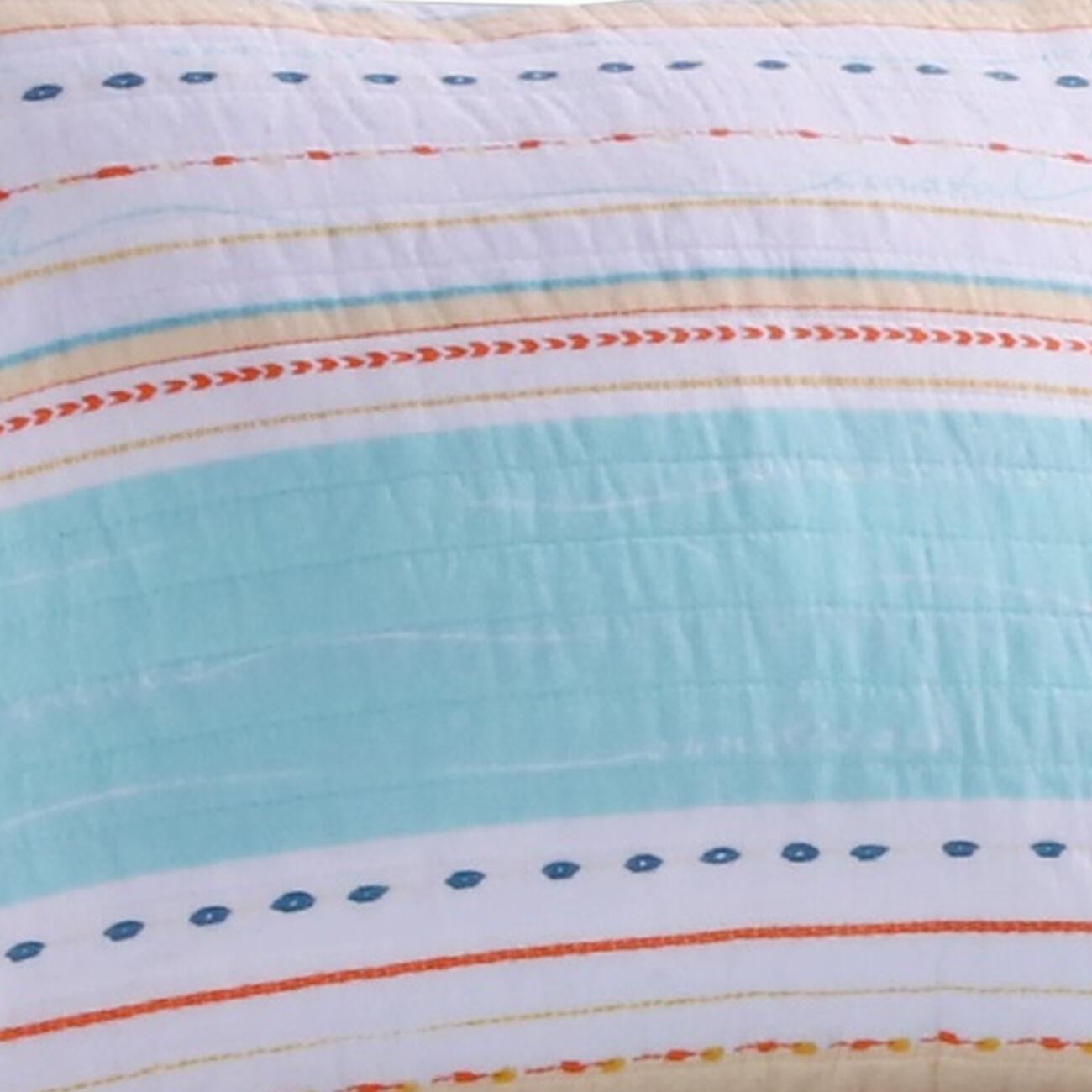 36 x 20 Inches King Size Pillow Sham with Stripe Print, Aqua Blue