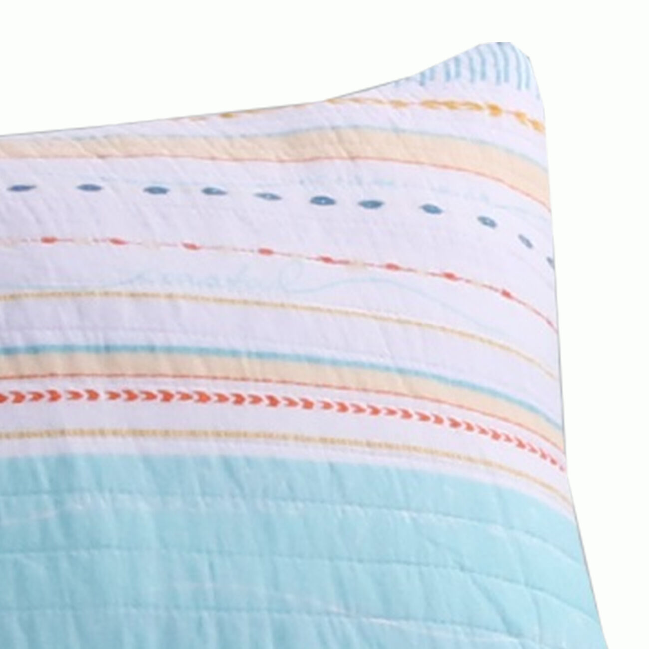 26 x 20 Inches Standard Size Pillow Sham with Stripe Print, Aqua Blue