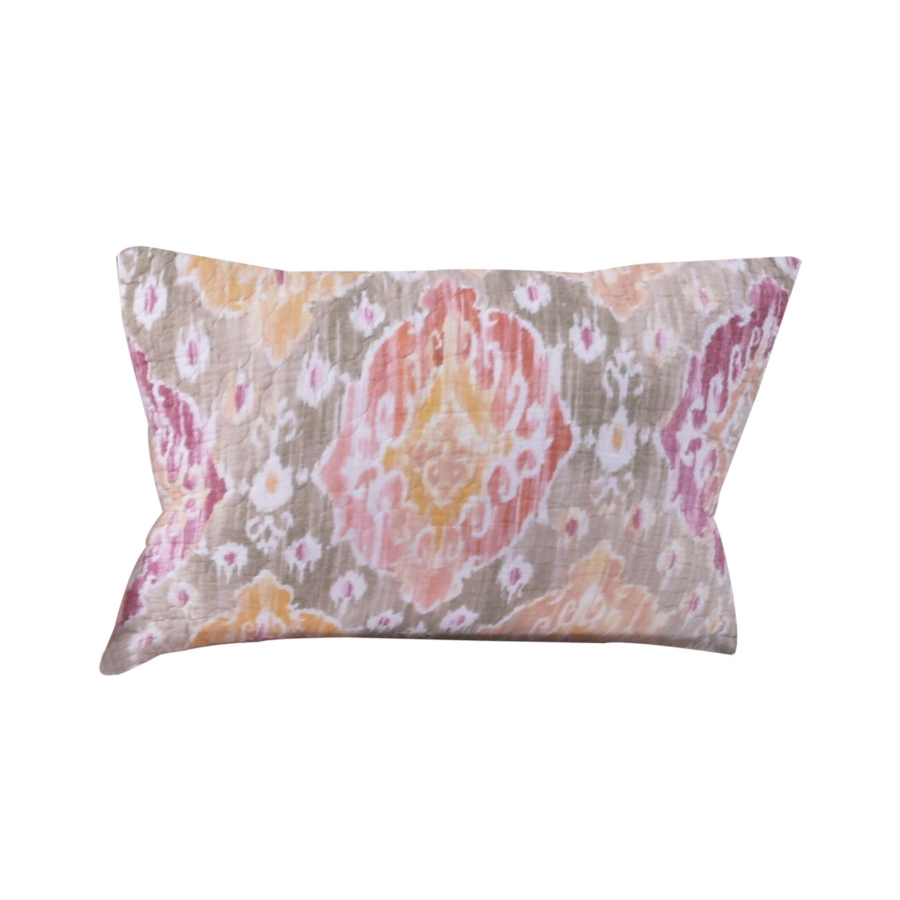 Fabric Pillow Sham with Medallion Pattern and Side Zipper, Multicolor